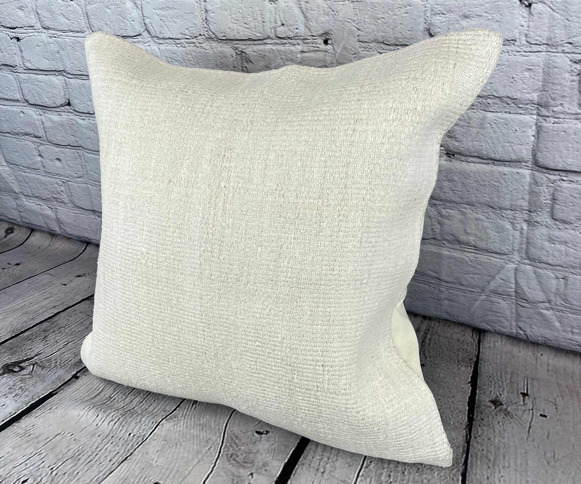 20 x 20 Hemp Pillow Turkish Cushion Natural Grayish White Pillow Cushion Cover #6556