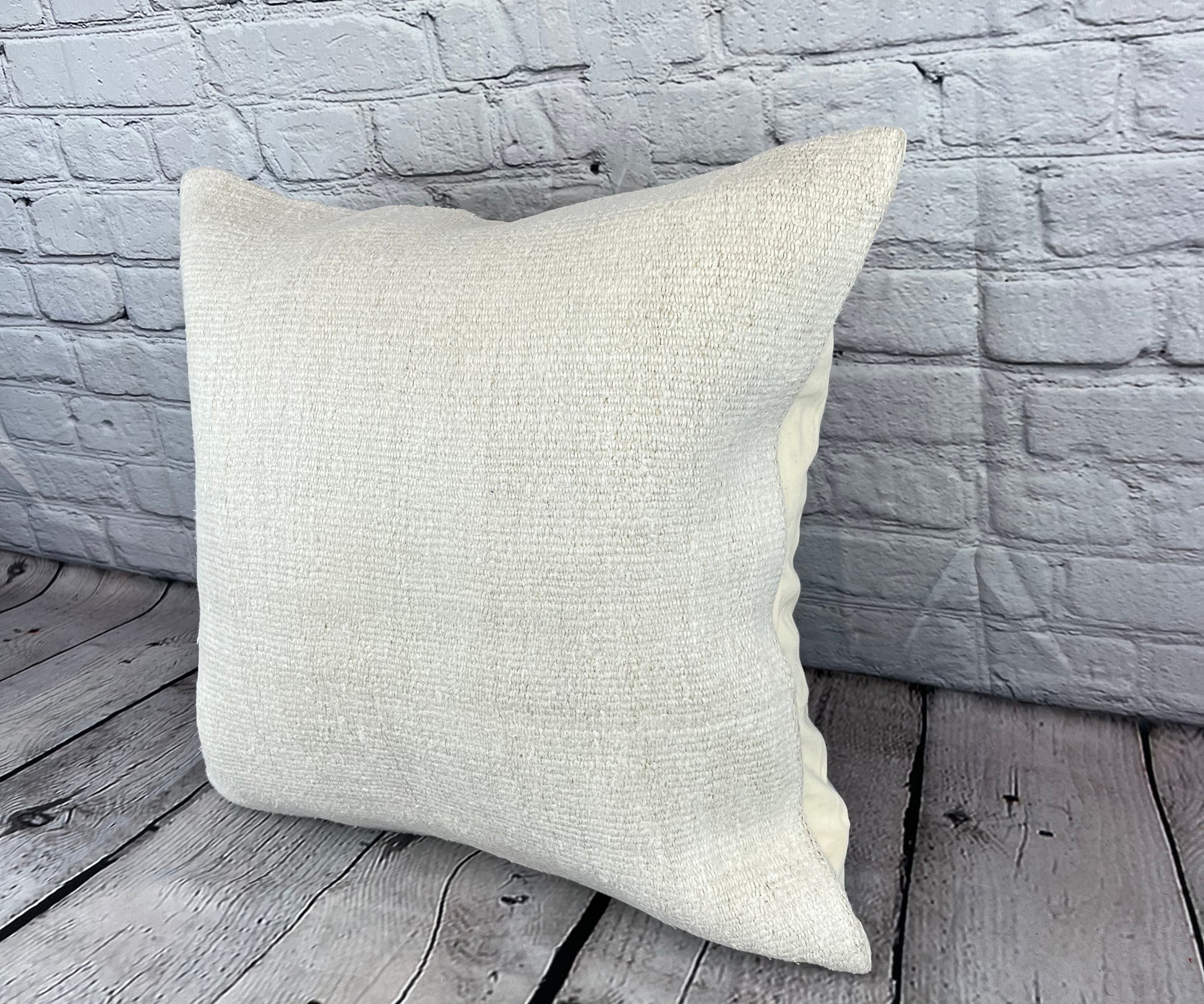20 x 20 Hemp Pillow Turkish Cushion Natural Grayish White Pillow Cushion Cover #6502