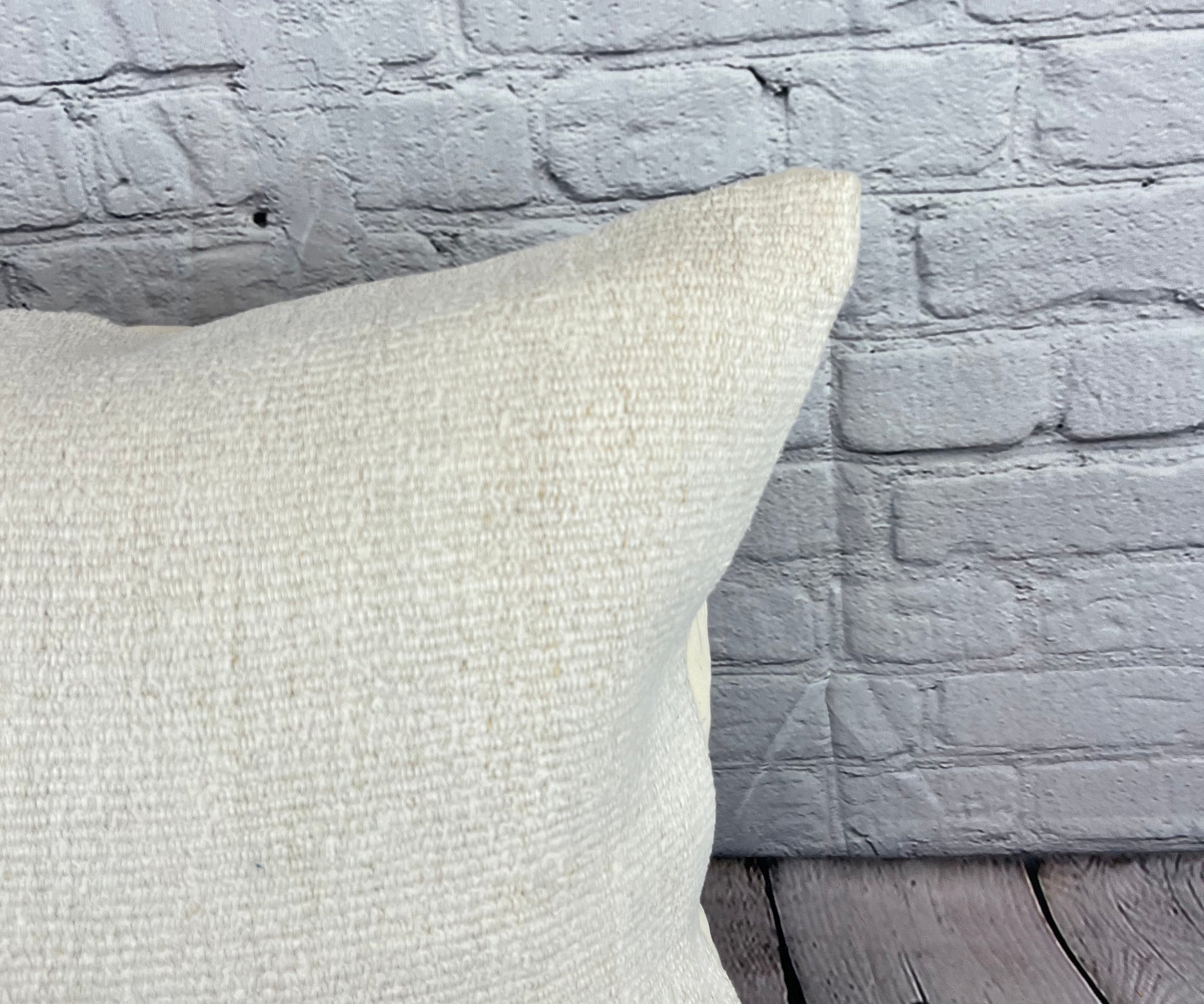 20 x 20 Hemp Pillow Turkish Cushion Natural Grayish White Pillow Cushion Cover #6502