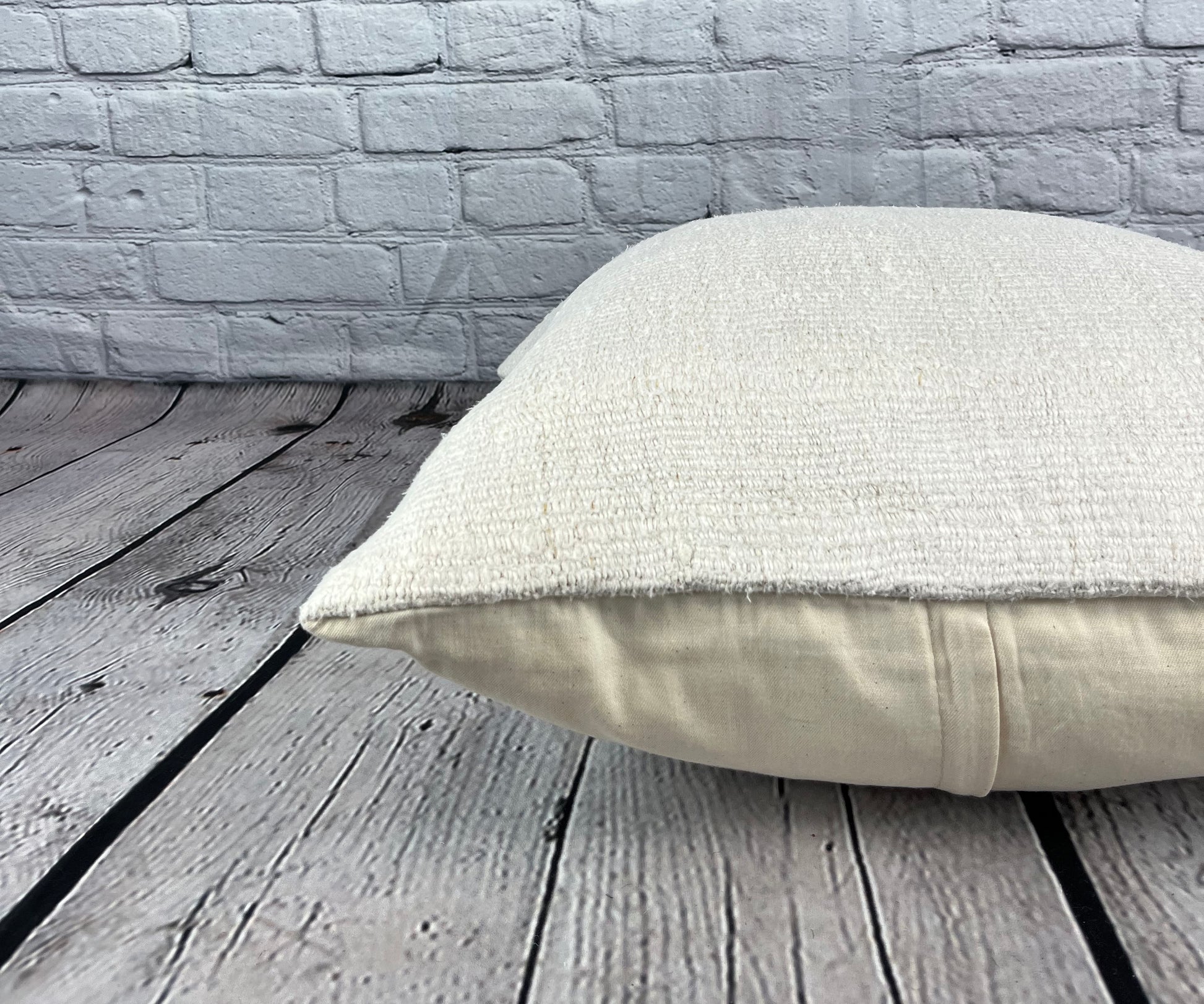 20 x 20 Hemp Pillow Turkish Cushion Natural Grayish White Pillow Cushion Cover #6502