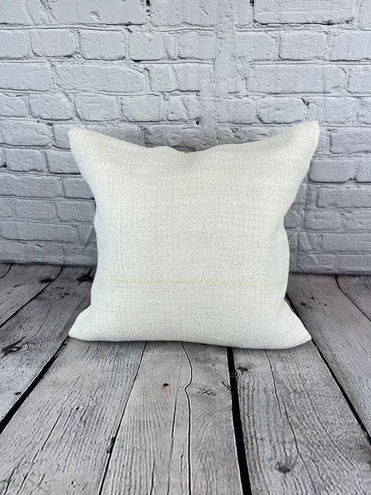 20 x 20 Hemp Pillow Turkish Cushion Natural Grayish White Pillow Cushion Cover #6503