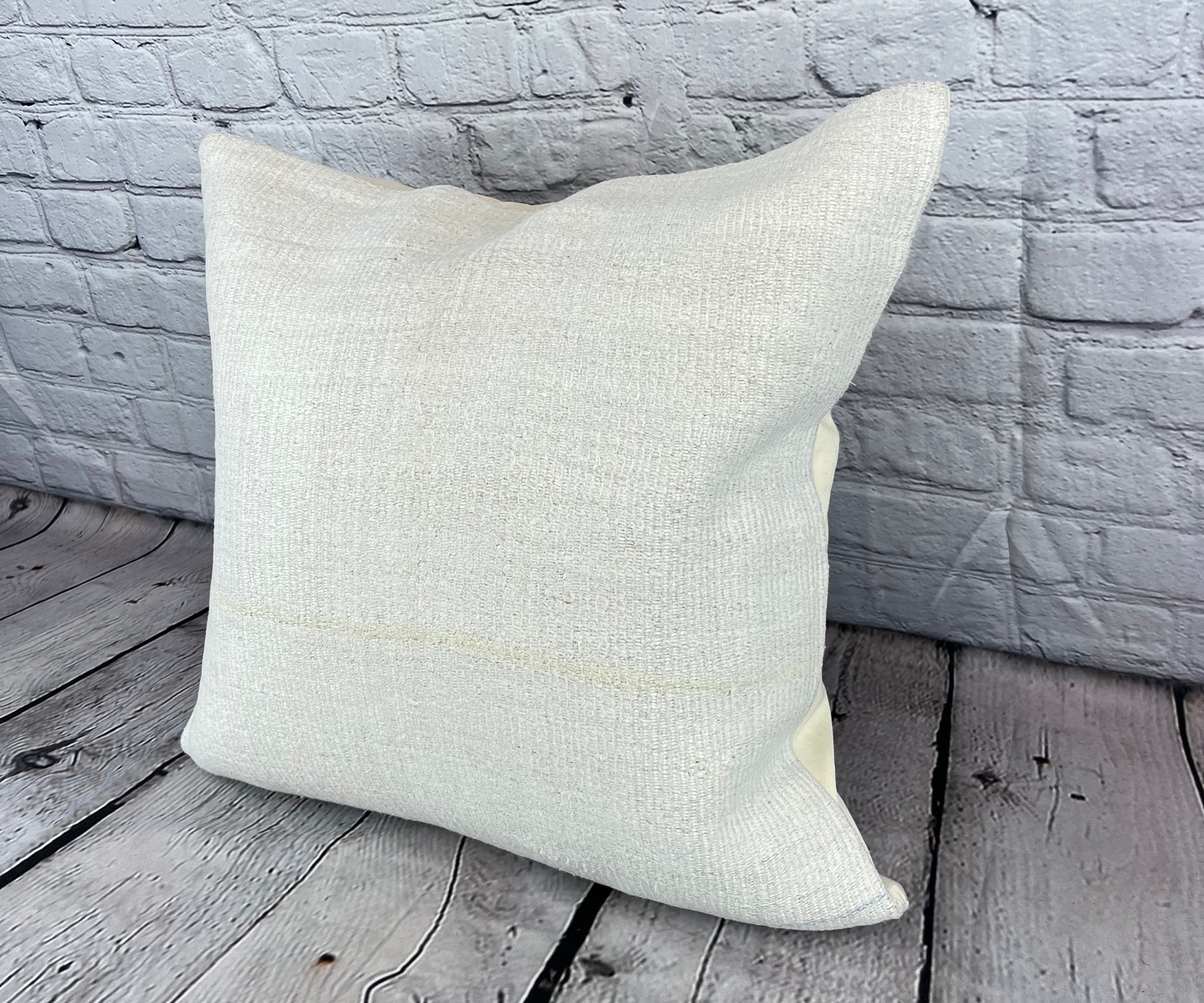20 x 20 Hemp Pillow Turkish Cushion Natural Grayish White Pillow Cushion Cover #6503
