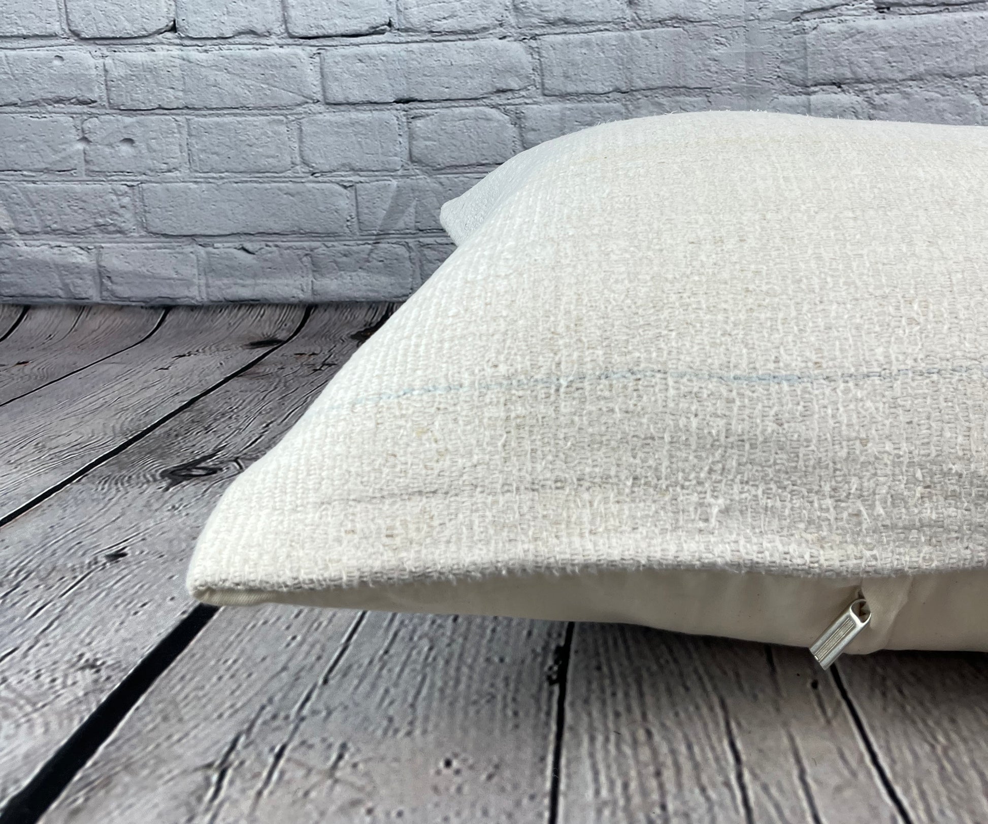 20 x 20 Hemp Pillow Turkish Cushion Natural Grayish White Pillow Cushion Cover #6503