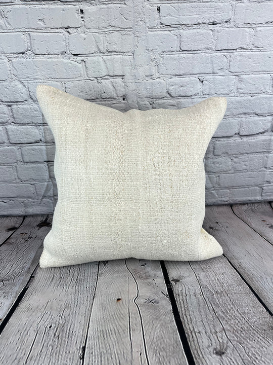 20 x 20 Hemp Pillow Turkish Cushion Natural Grayish White Pillow Cushion Cover #6504