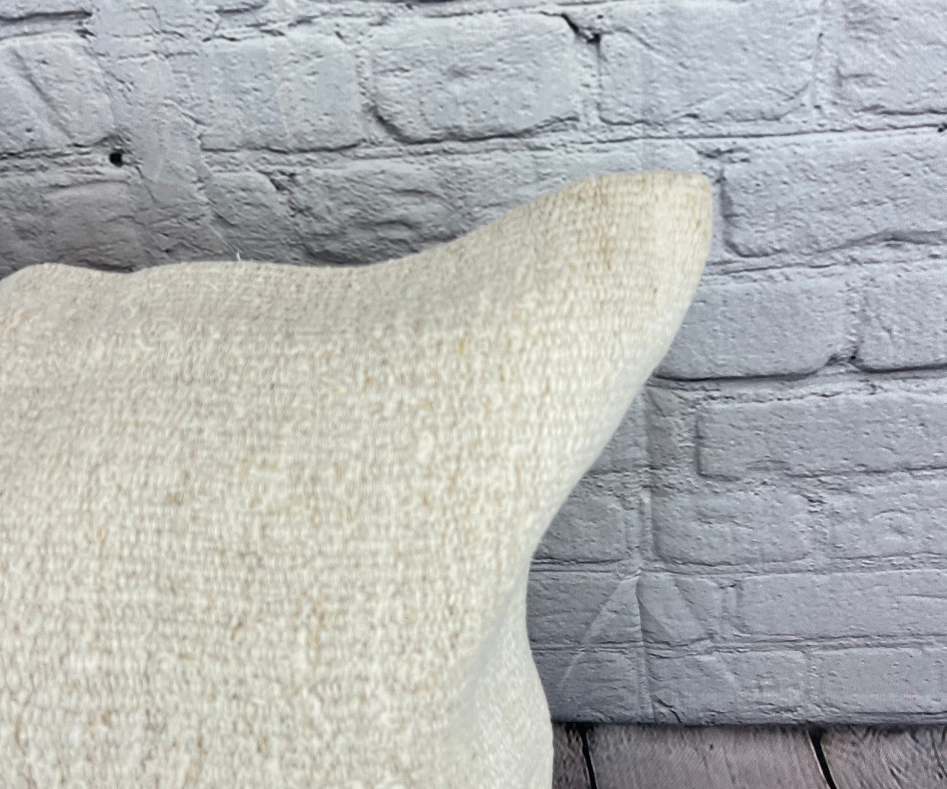 20 x 20 Hemp Pillow Turkish Cushion Natural Grayish White Pillow Cushion Cover #6504