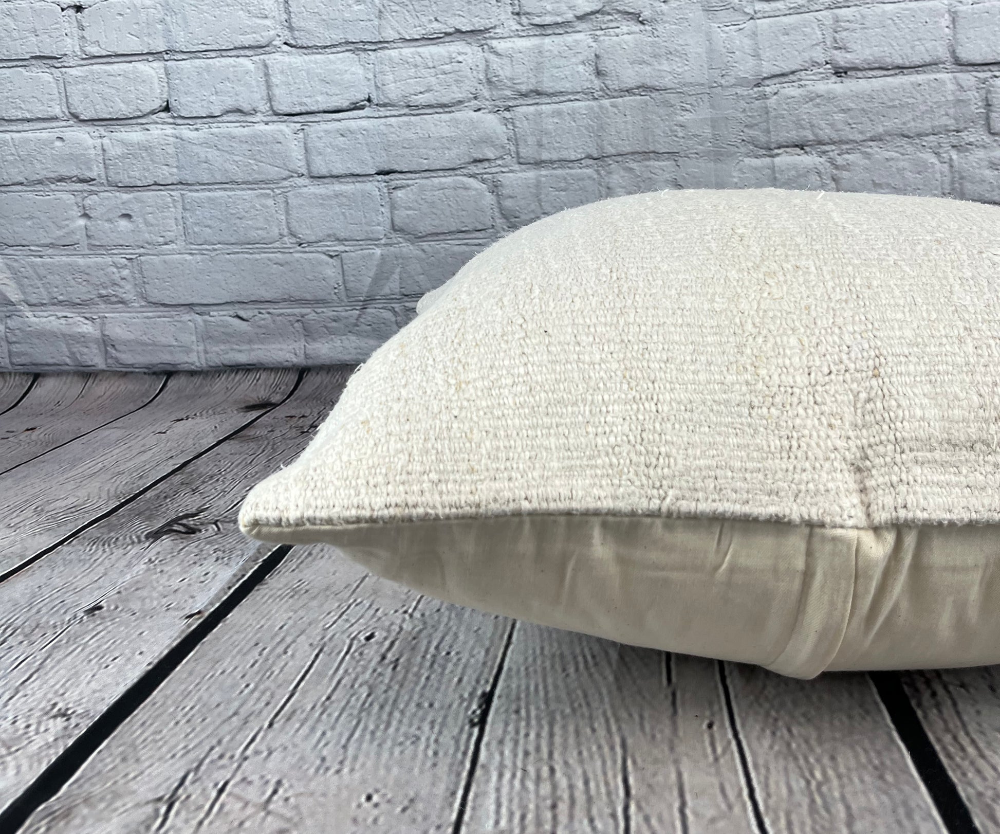 20 x 20 Hemp Pillow Turkish Cushion Natural Grayish White Pillow Cushion Cover #6504
