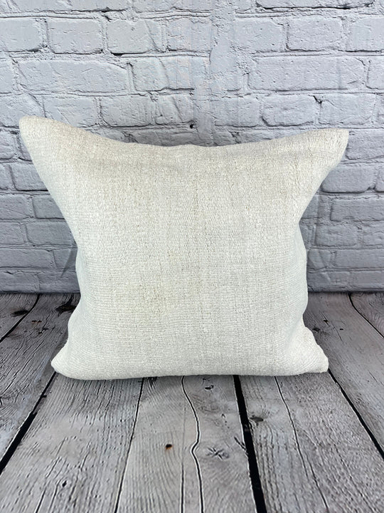 20 x 20 Hemp Pillow Turkish Cushion Natural Grayish White Pillow Cushion Cover #6505