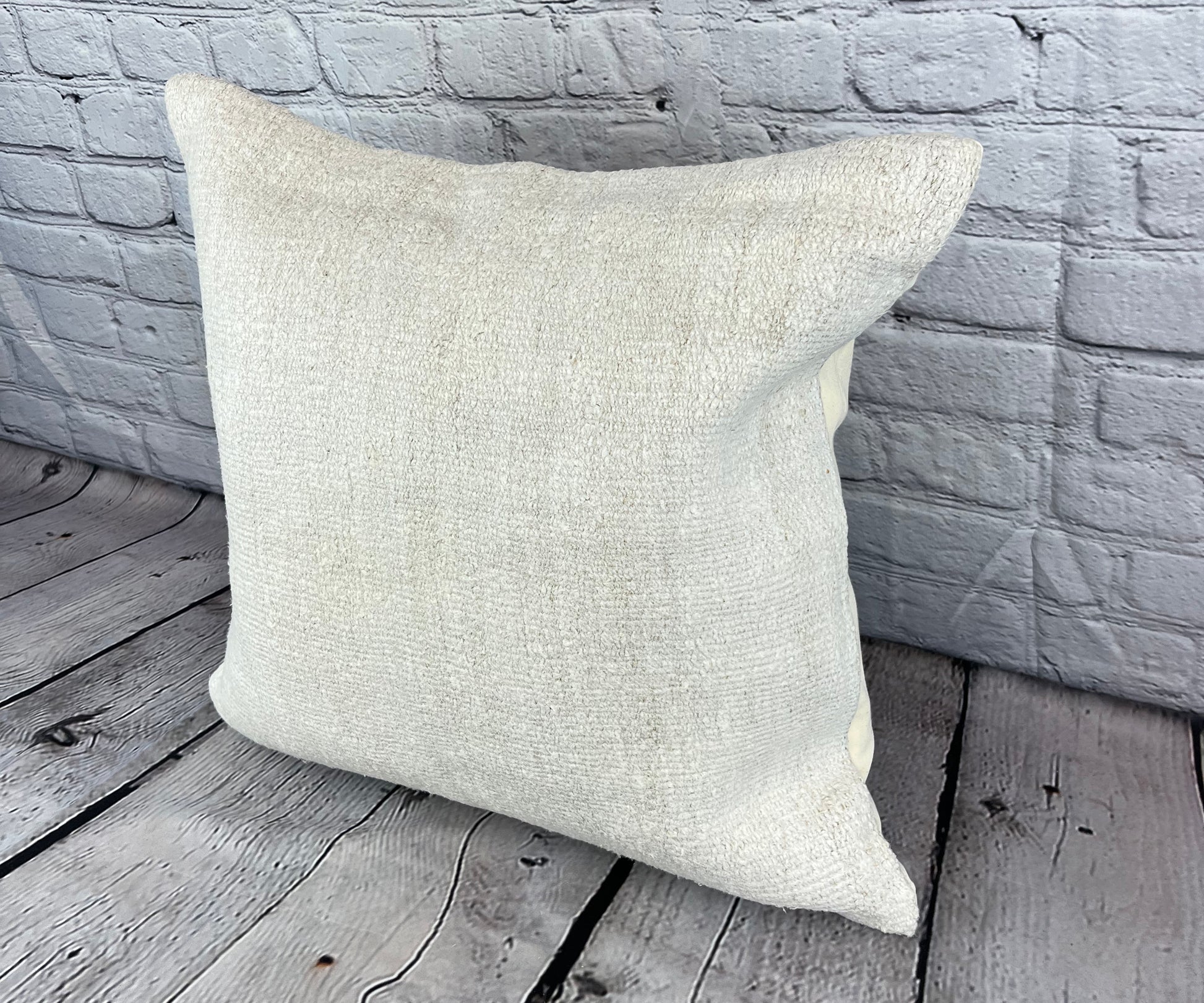 20 x 20 Hemp Pillow Turkish Cushion Natural Grayish White Pillow Cushion Cover #6505
