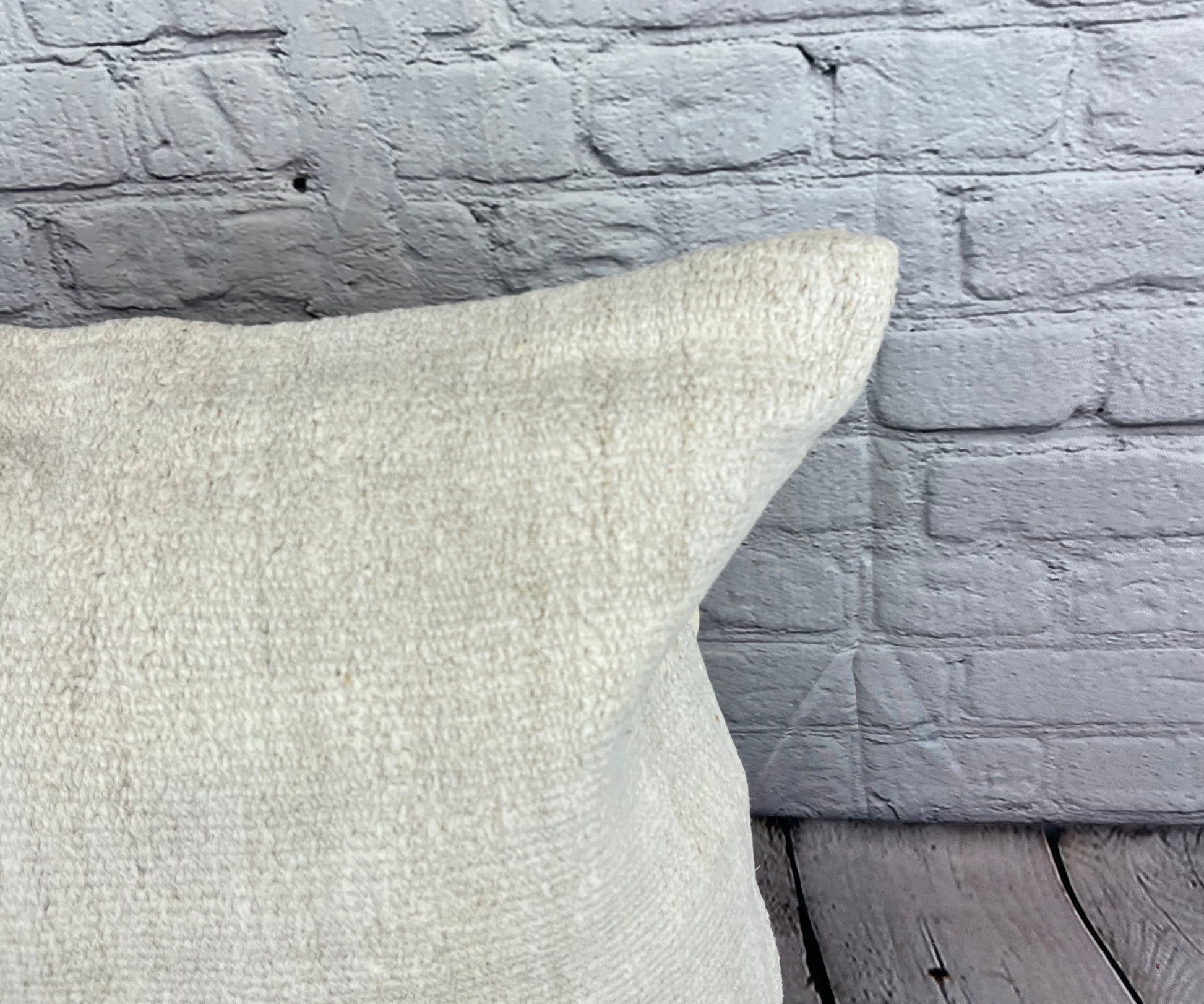 20 x 20 Hemp Pillow Turkish Cushion Natural Grayish White Pillow Cushion Cover #6505