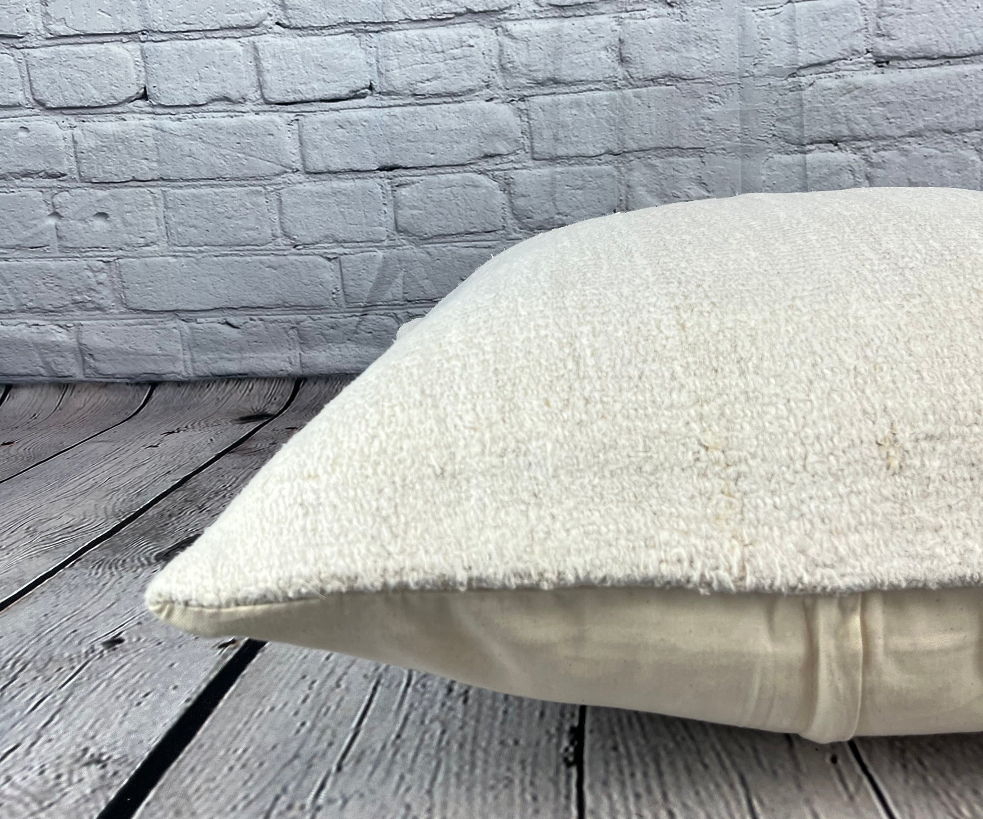 20 x 20 Hemp Pillow Turkish Cushion Natural Grayish White Pillow Cushion Cover #6505