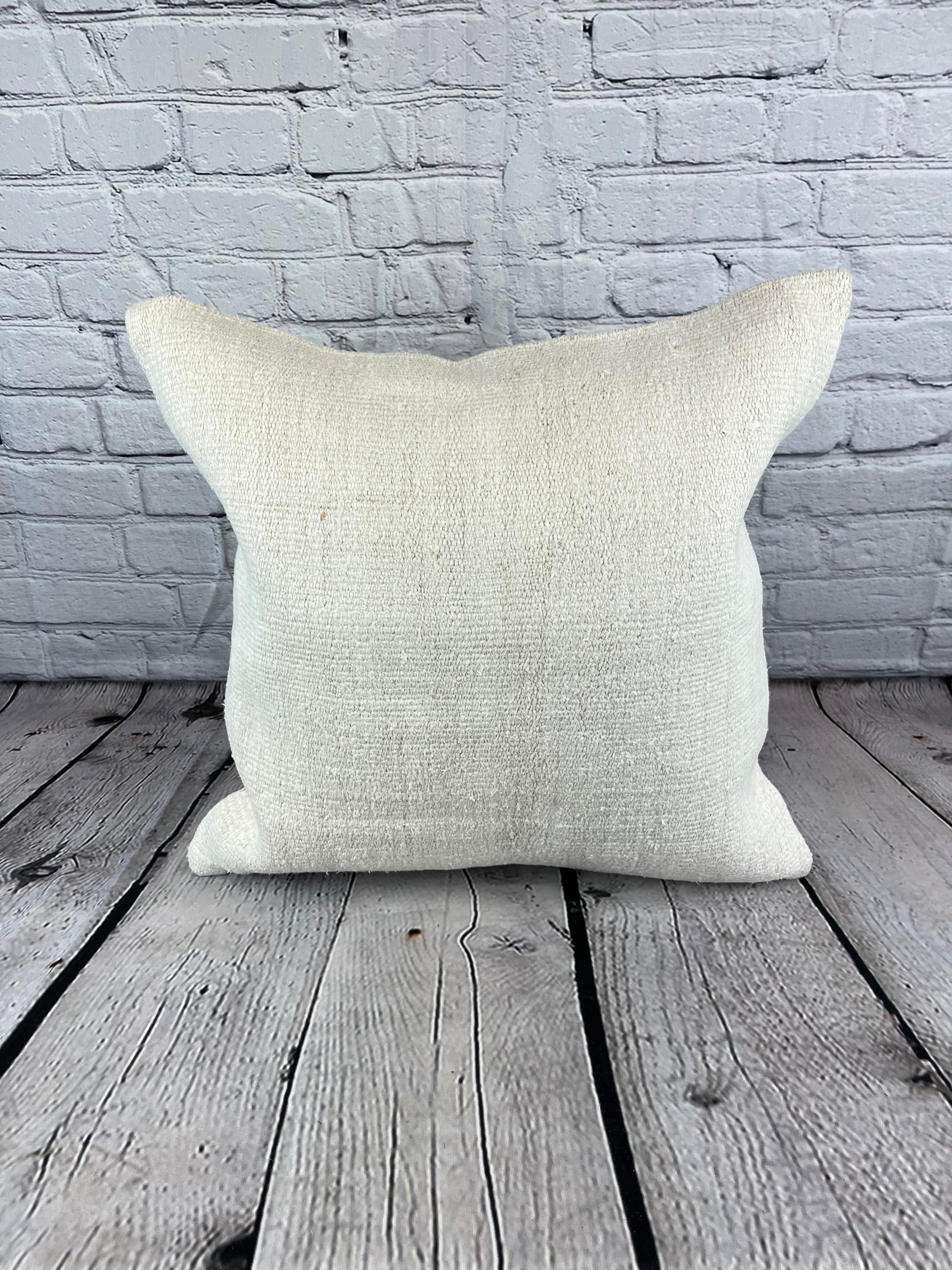 20 x 20 Hemp Pillow Turkish Cushion Natural Grayish White Pillow Cushion Cover #6508