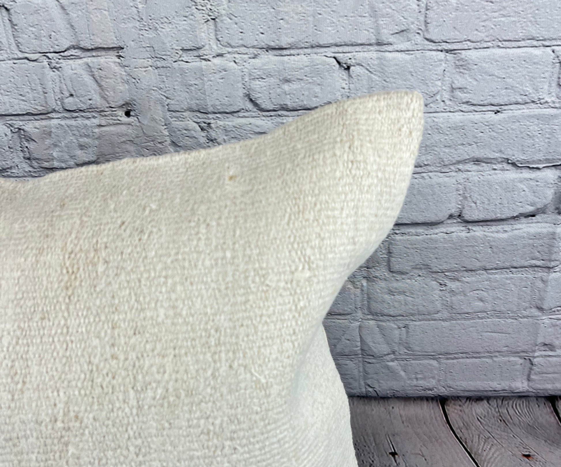 20 x 20 Hemp Pillow Turkish Cushion Natural Grayish White Pillow Cushion Cover #6508