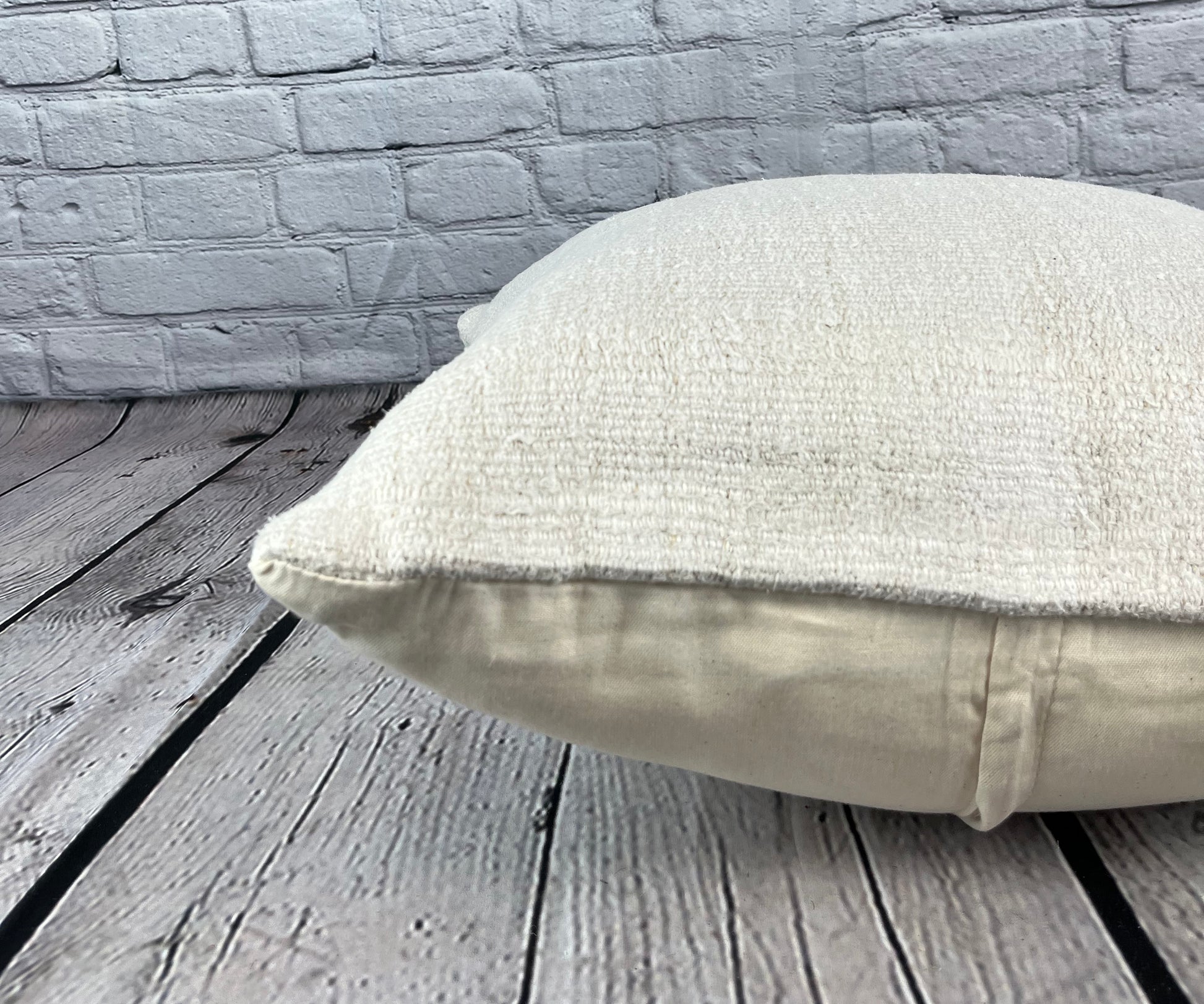 20 x 20 Hemp Pillow Turkish Cushion Natural Grayish White Pillow Cushion Cover #6508