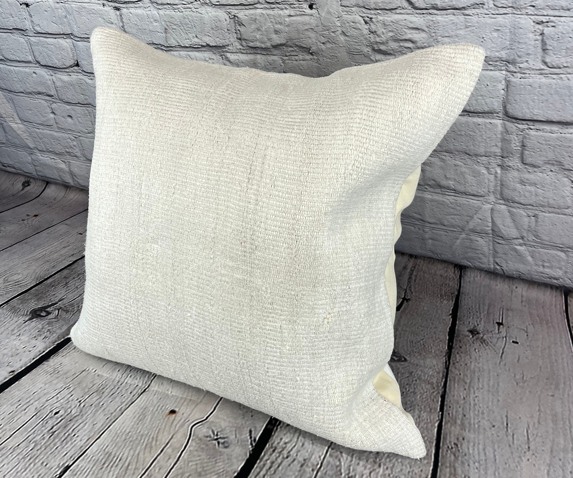 20 x 20 Hemp Pillow Turkish Cushion Natural Grayish White Pillow Cushion Cover #6604