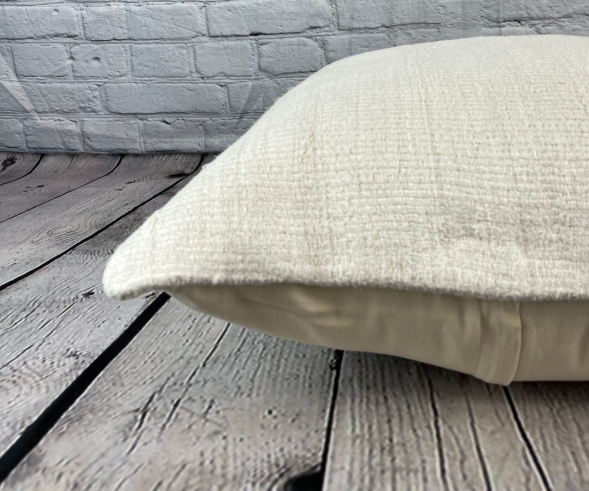 20 x 20 Hemp Pillow Turkish Cushion Natural Grayish White Pillow Cushion Cover #6604