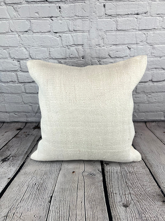 20 x 20 Hemp Pillow Turkish Cushion Natural Grayish White Pillow Cushion Cover #6605