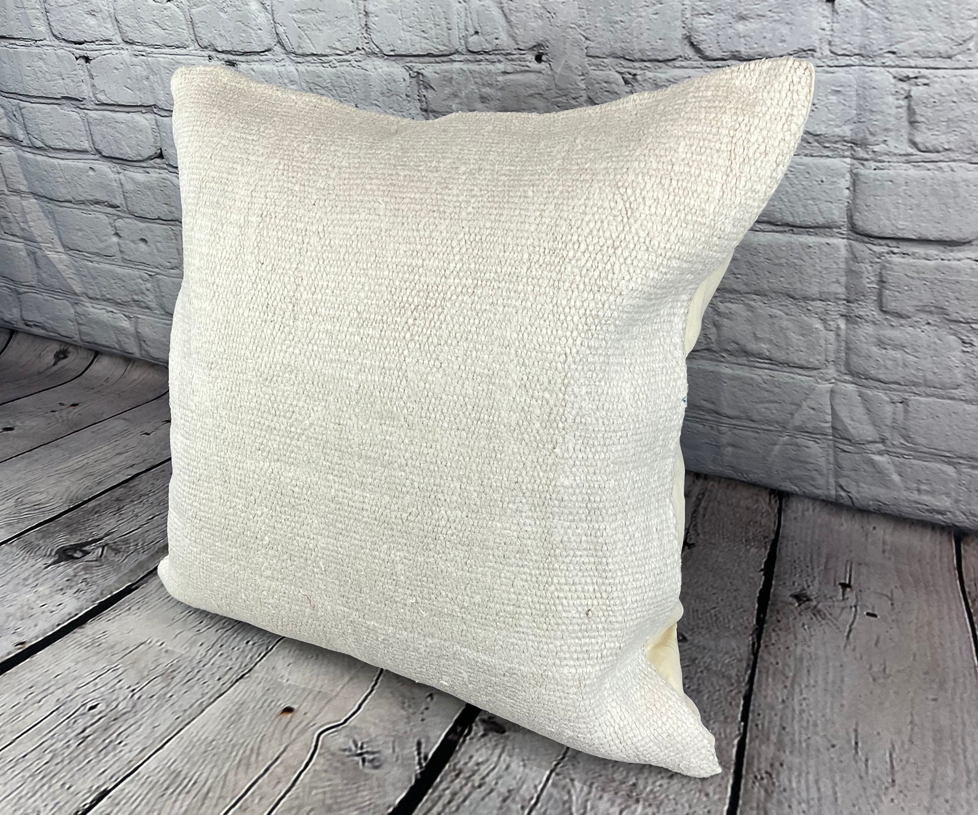 20 x 20 Hemp Pillow Turkish Cushion Natural Grayish White Pillow Cushion Cover #6605