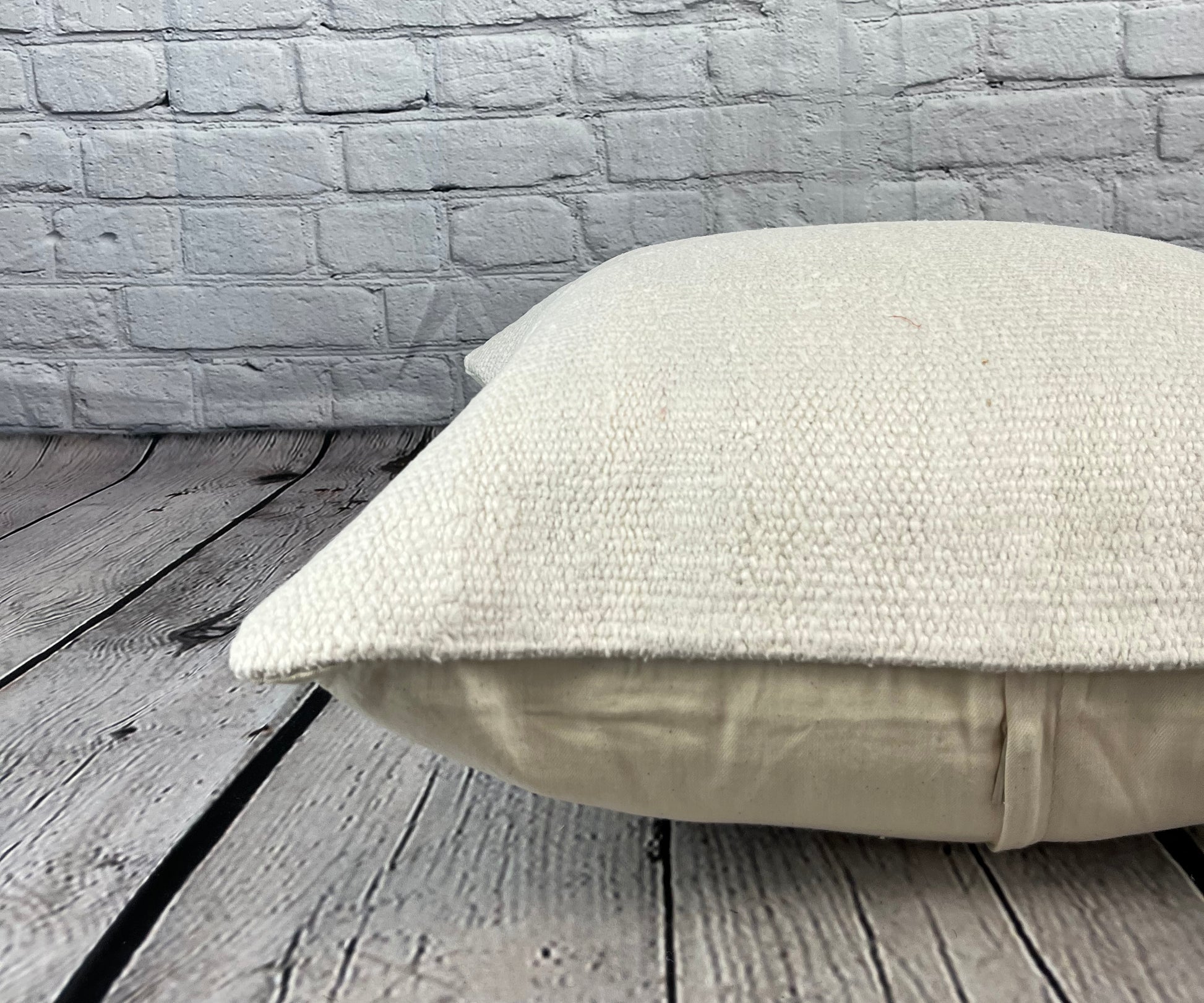 20 x 20 Hemp Pillow Turkish Cushion Natural Grayish White Pillow Cushion Cover #6605