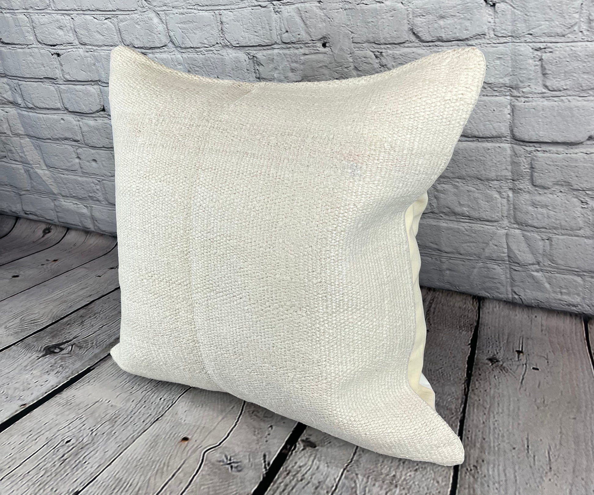 20 x 20 Hemp Pillow Turkish Cushion Natural Grayish White Pillow Cushion Cover #6606