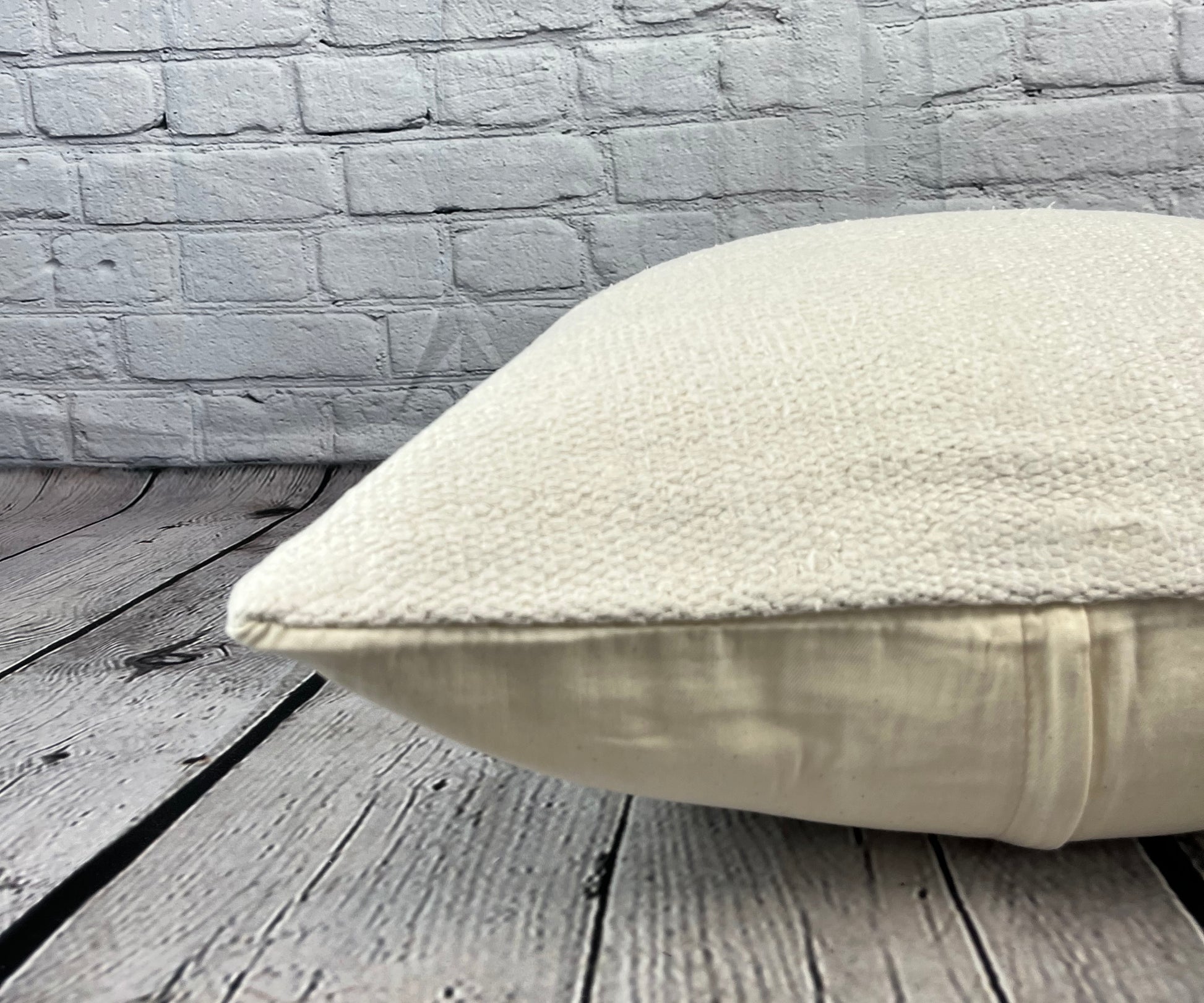 20 x 20 Hemp Pillow Turkish Cushion Natural Grayish White Pillow Cushion Cover #6607