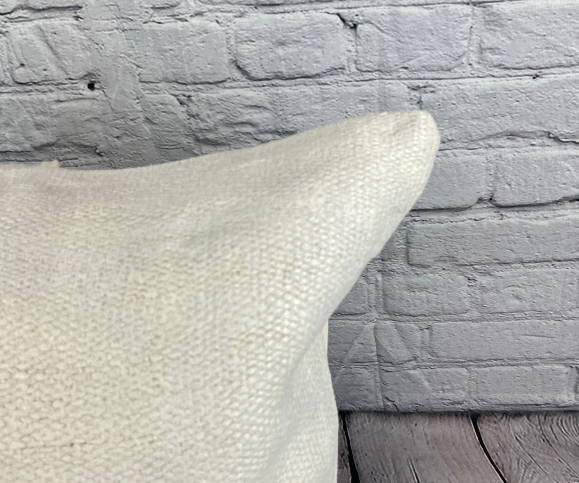 20 x 20 Hemp Pillow Turkish Cushion Natural Grayish White Pillow Cushion Cover #6608