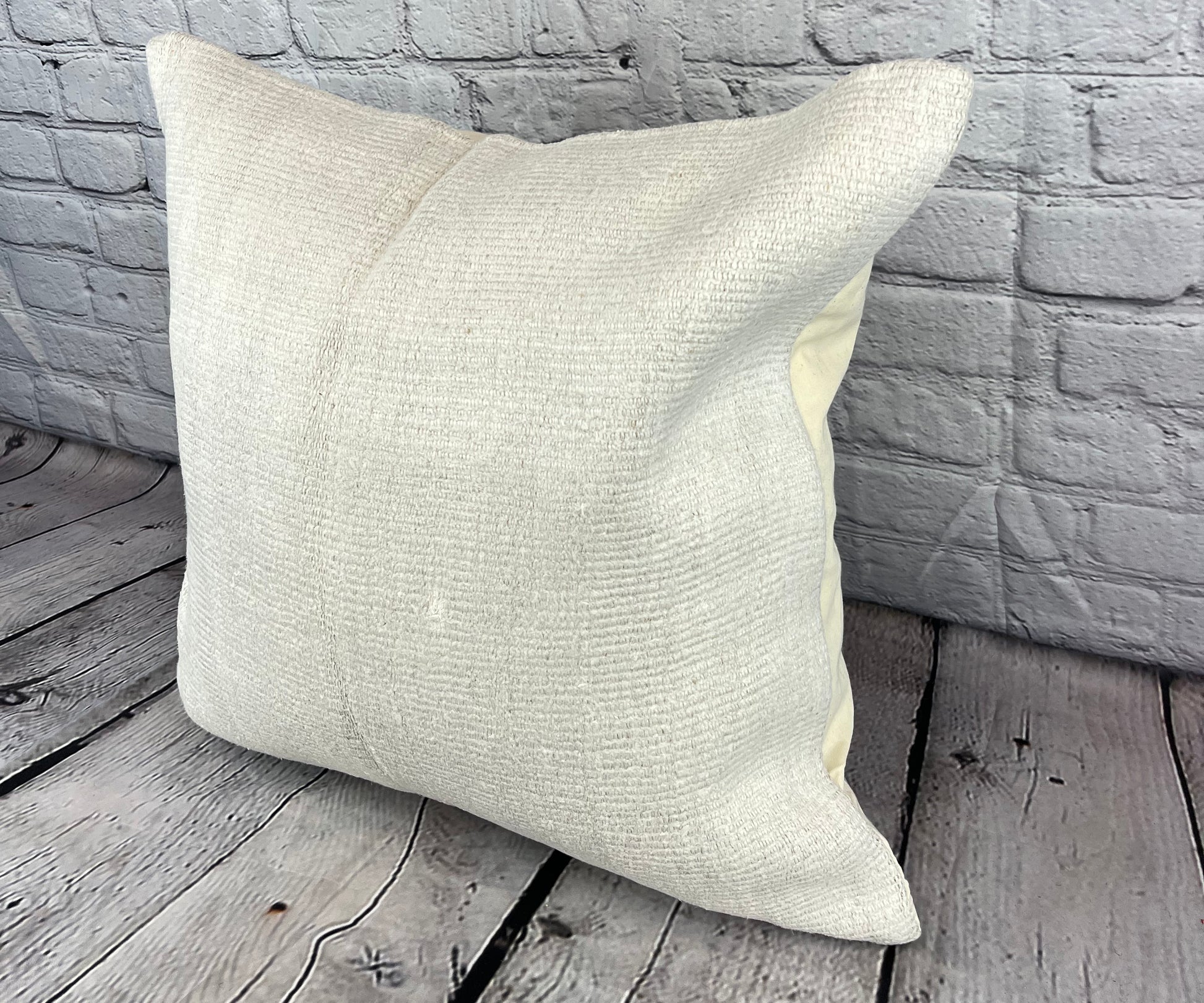 20 x 20 Hemp Pillow Turkish Cushion Natural Grayish White Pillow Cushion Cover #6610