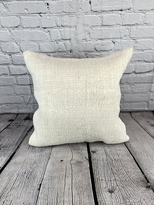 20 x 20 Hemp Pillow Turkish Cushion Natural Grayish White Pillow Cushion Cover #6557