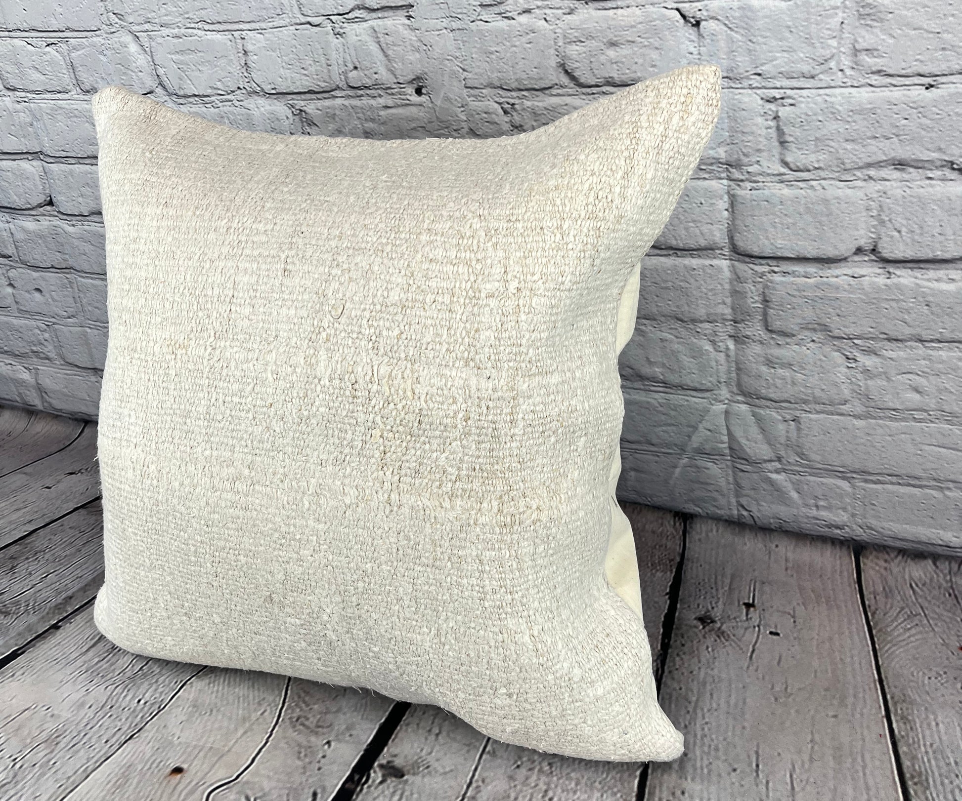 20 x 20 Hemp Pillow Turkish Cushion Natural Grayish White Pillow Cushion Cover #6557
