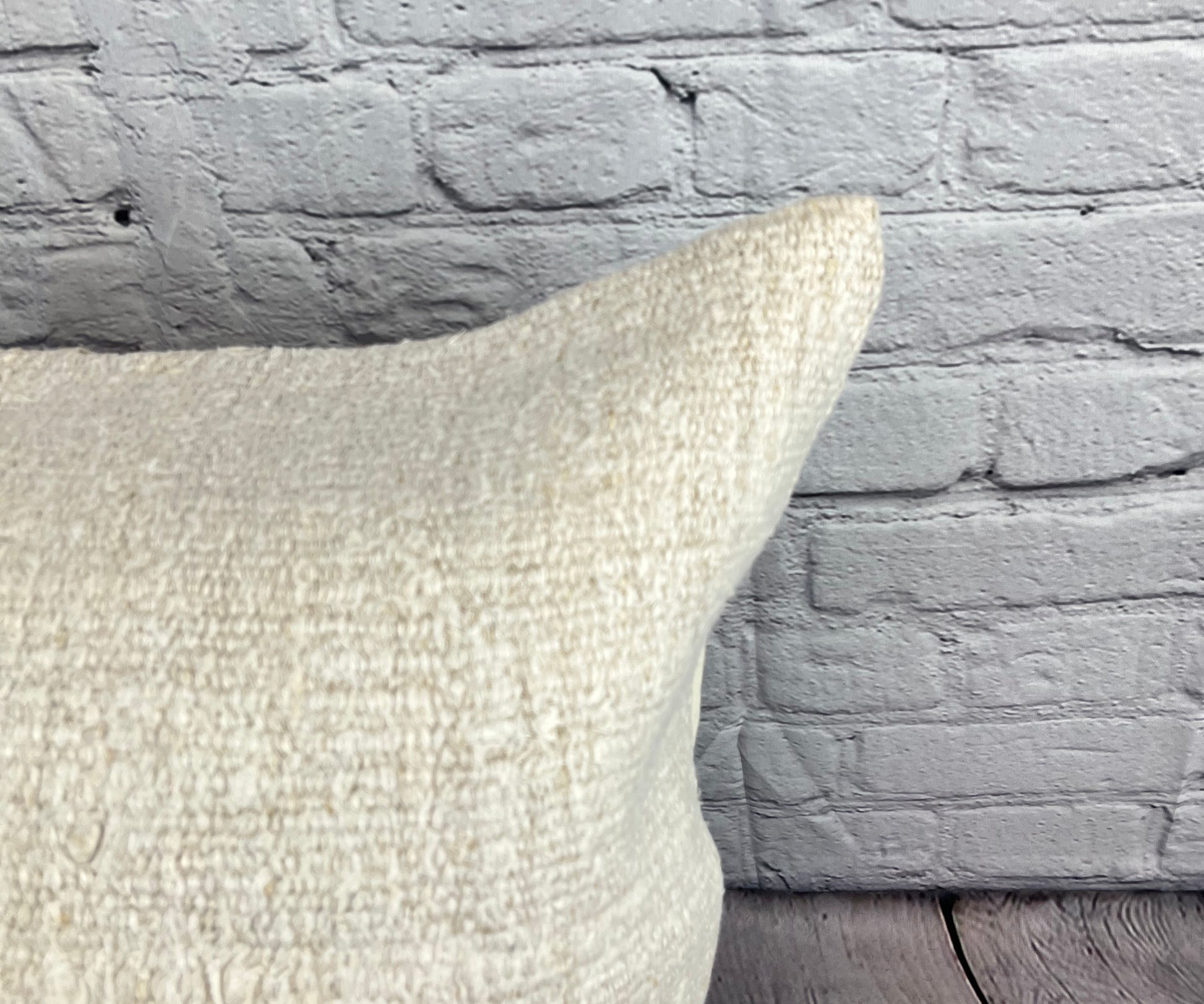 20 x 20 Hemp Pillow Turkish Cushion Natural Grayish White Pillow Cushion Cover #6557