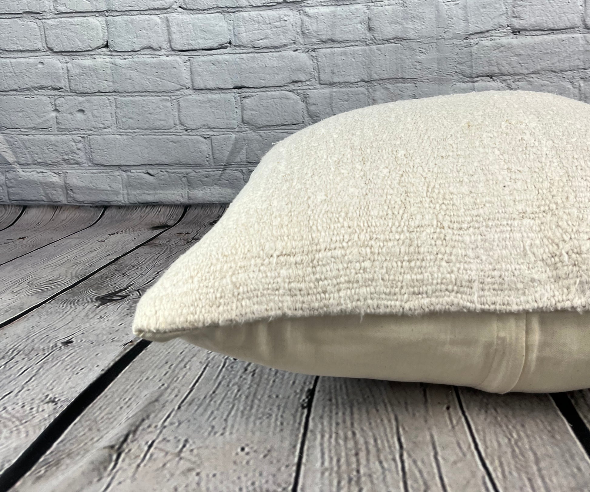 20 x 20 Hemp Pillow Turkish Cushion Natural Grayish White Pillow Cushion Cover #6557