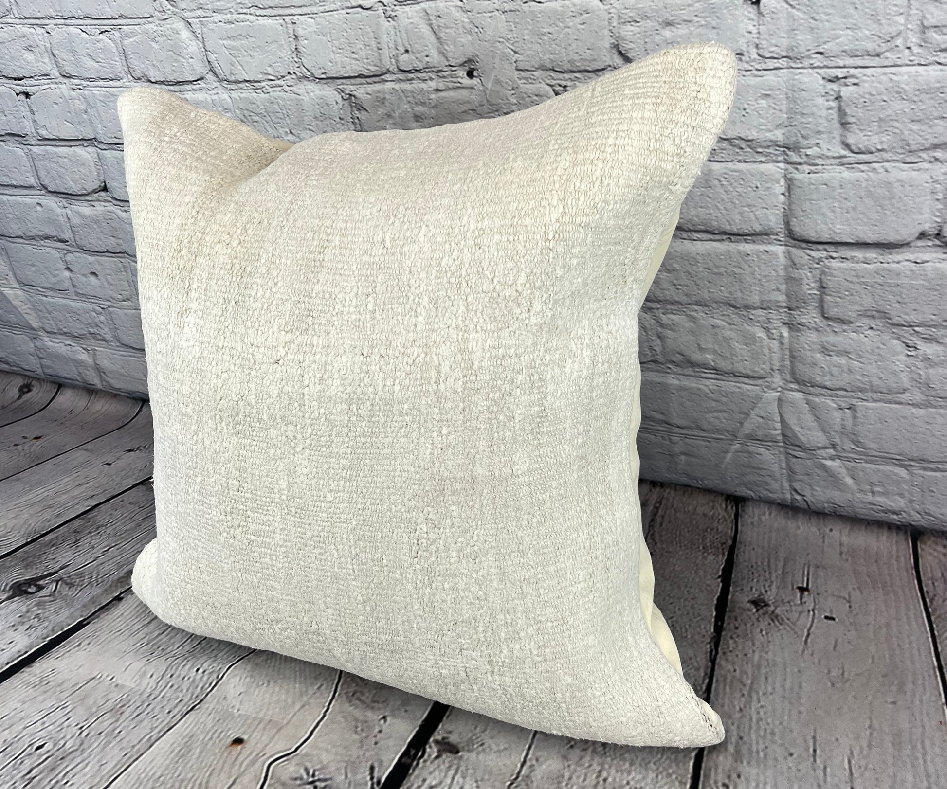 20 x 20 Hemp Pillow Turkish Cushion Natural Grayish White Pillow Cushion Cover #6558