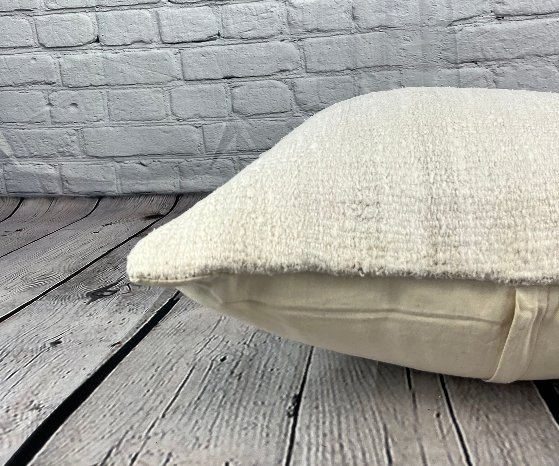 20 x 20 Hemp Pillow Turkish Cushion Natural Grayish White Pillow Cushion Cover #6558