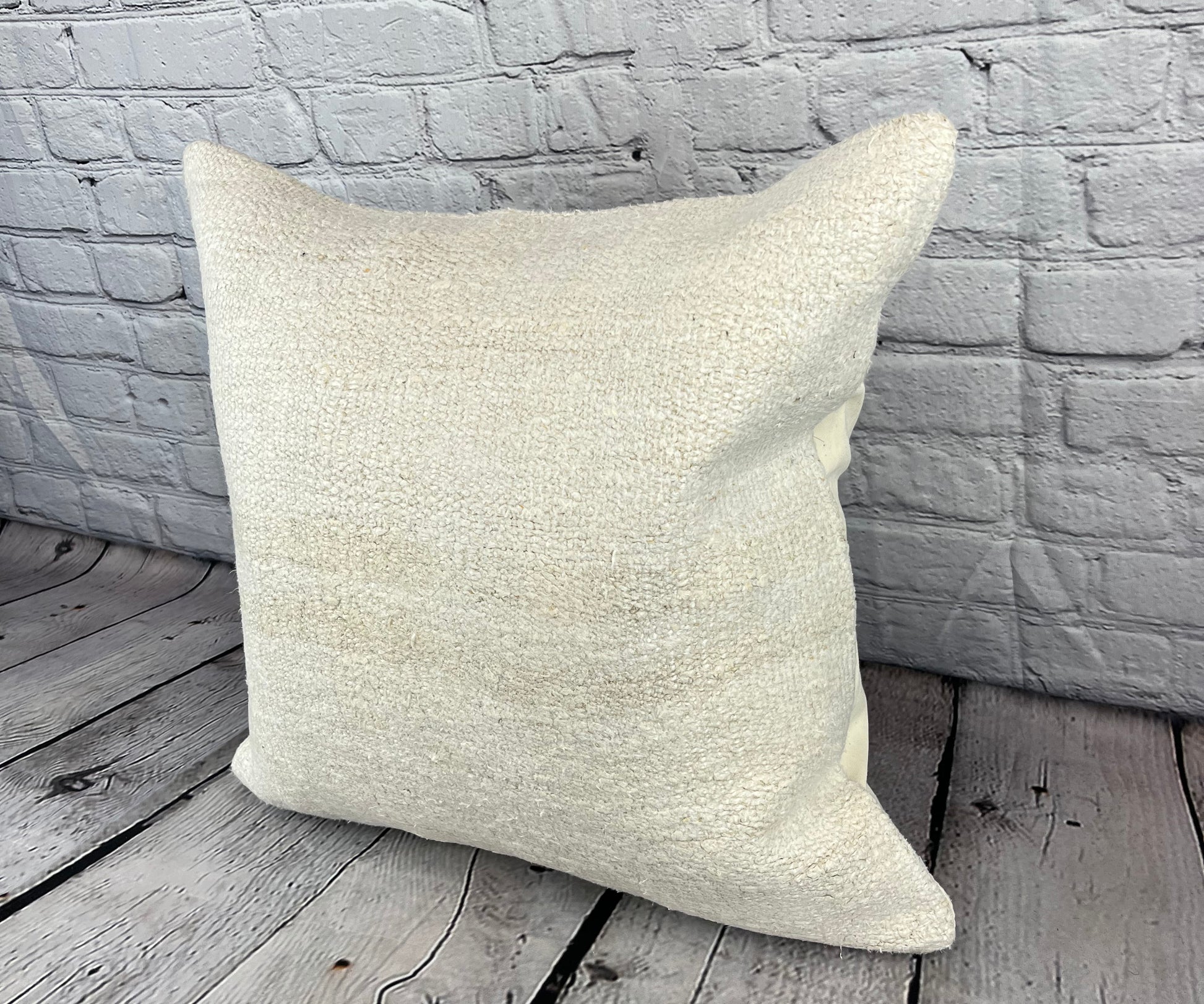 20 x 20 Hemp Pillow Turkish Cushion Natural Grayish White Pillow Cushion Cover #6560