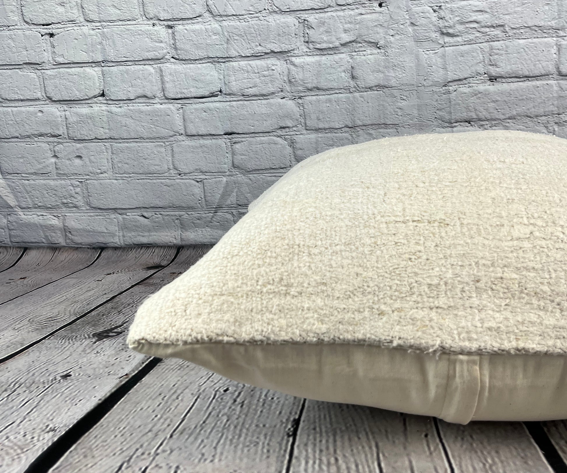 20 x 20 Hemp Pillow Turkish Cushion Natural Grayish White Pillow Cushion Cover #6560