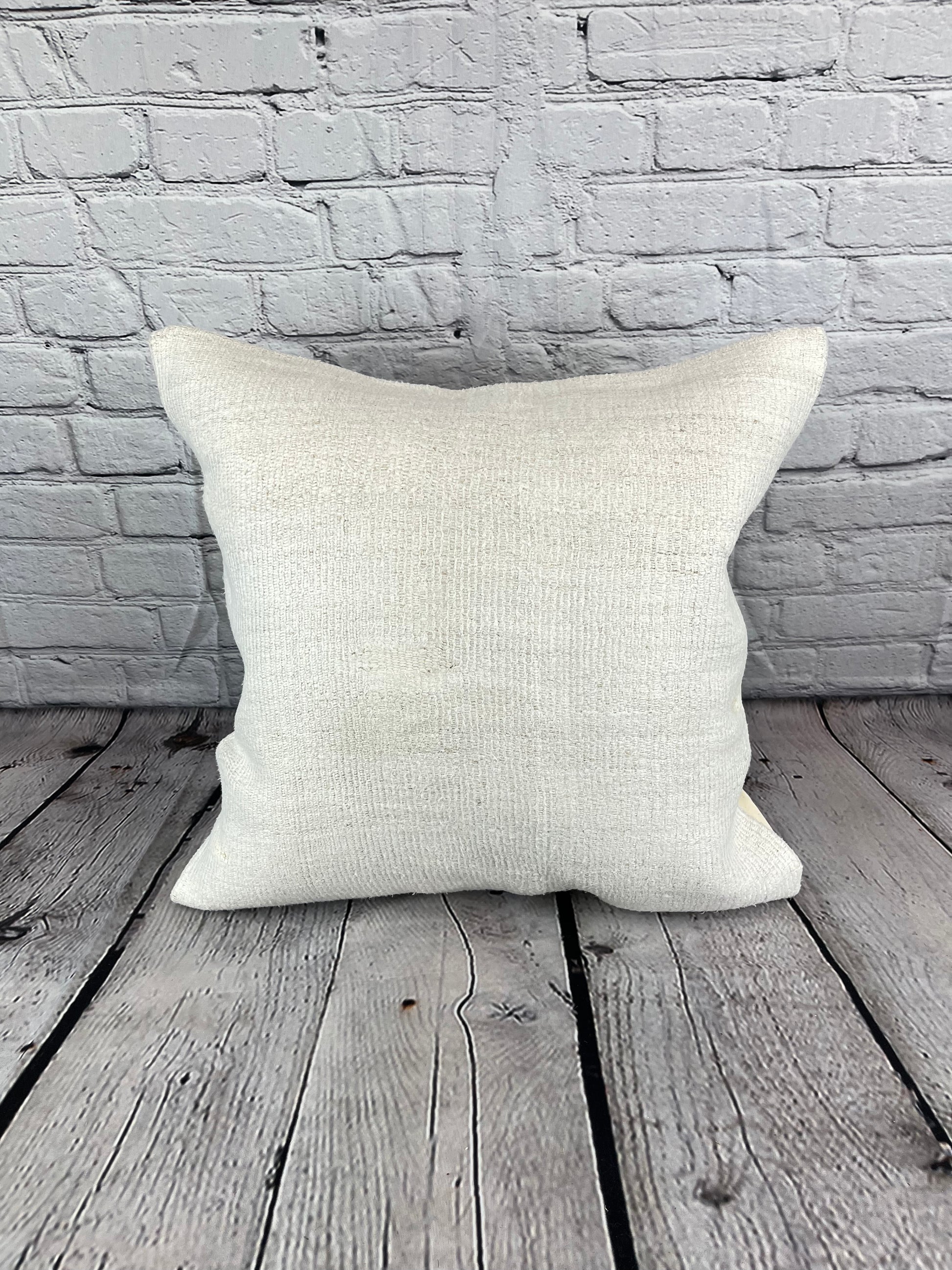 20 x 20 Hemp Pillow Turkish Cushion Natural Grayish White Pillow Cushion Cover #6603