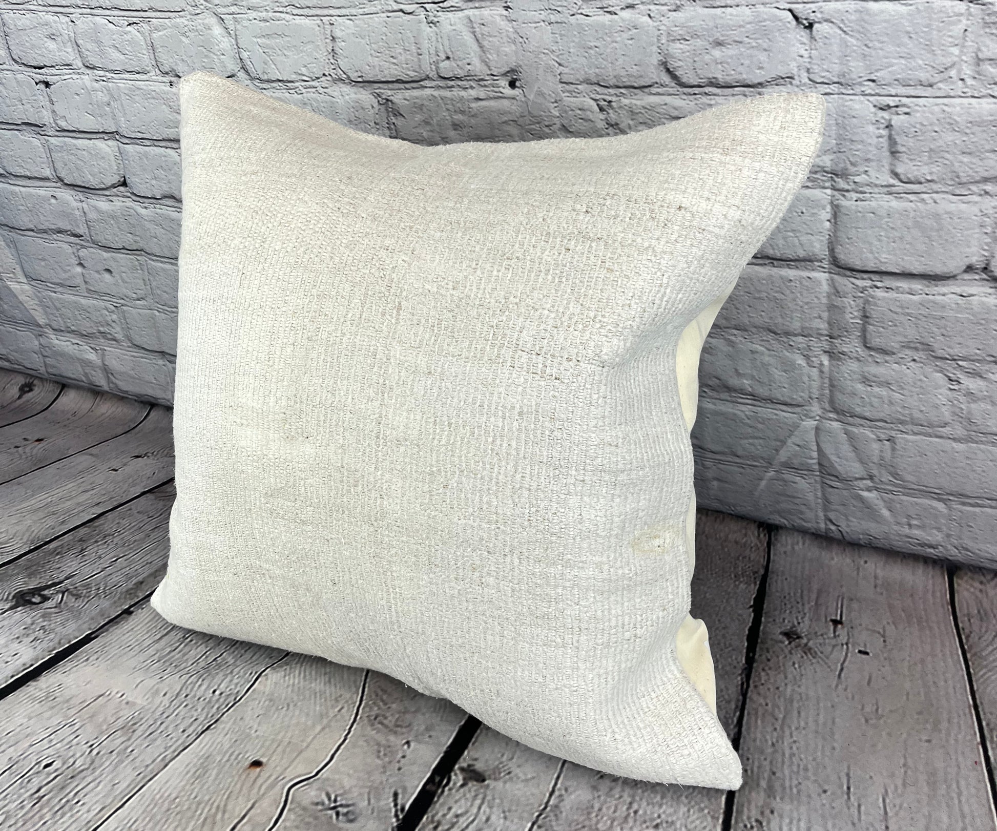 20 x 20 Hemp Pillow Turkish Cushion Natural Grayish White Pillow Cushion Cover #6603