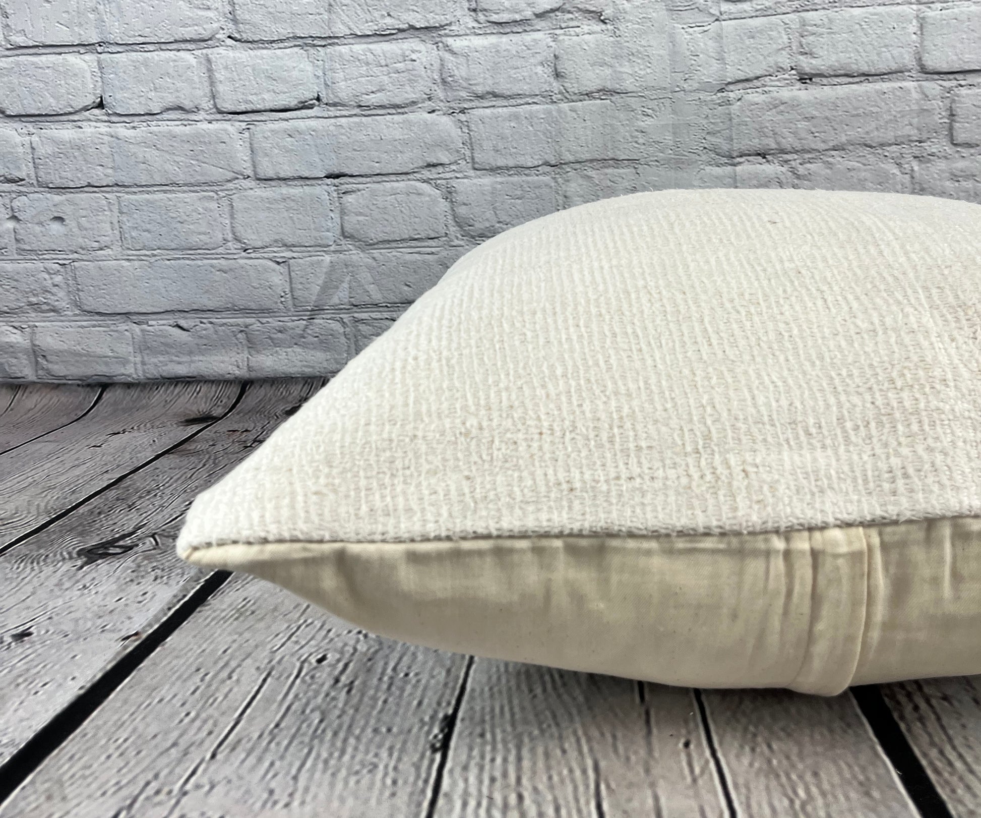 20 x 20 Hemp Pillow Turkish Cushion Natural Grayish White Pillow Cushion Cover #6603