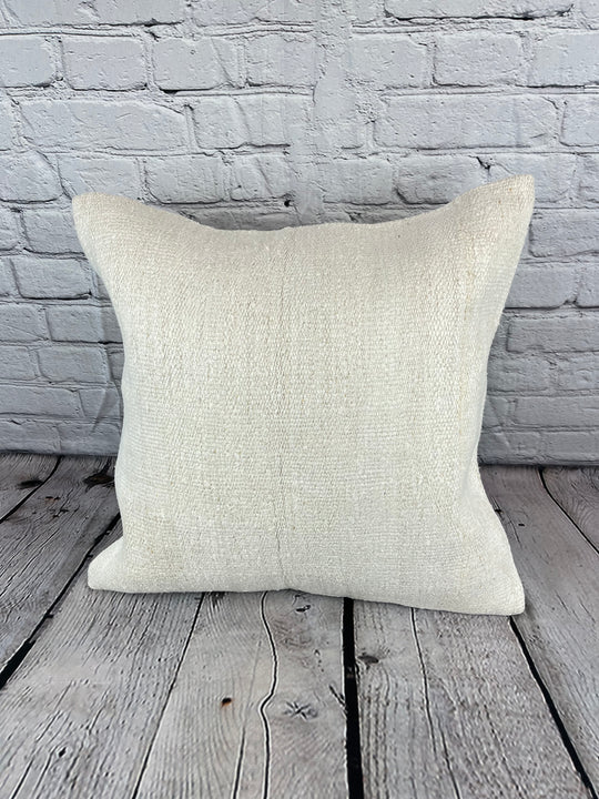 20 x 20 Hemp Pillow Turkish Cushion Natural Grayish White Pillow Cushion Cover #6581