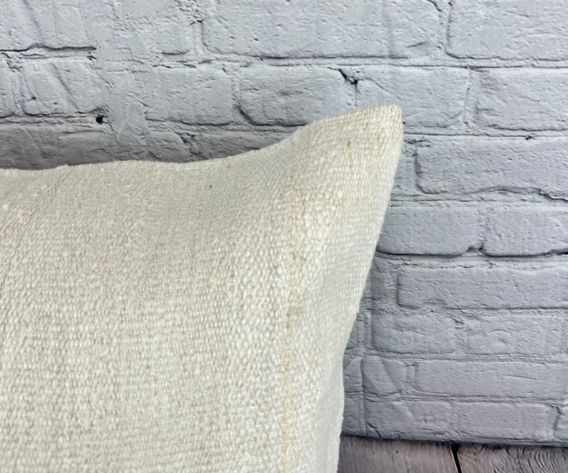20 x 20 Hemp Pillow Turkish Cushion Natural Grayish White Pillow Cushion Cover #6581