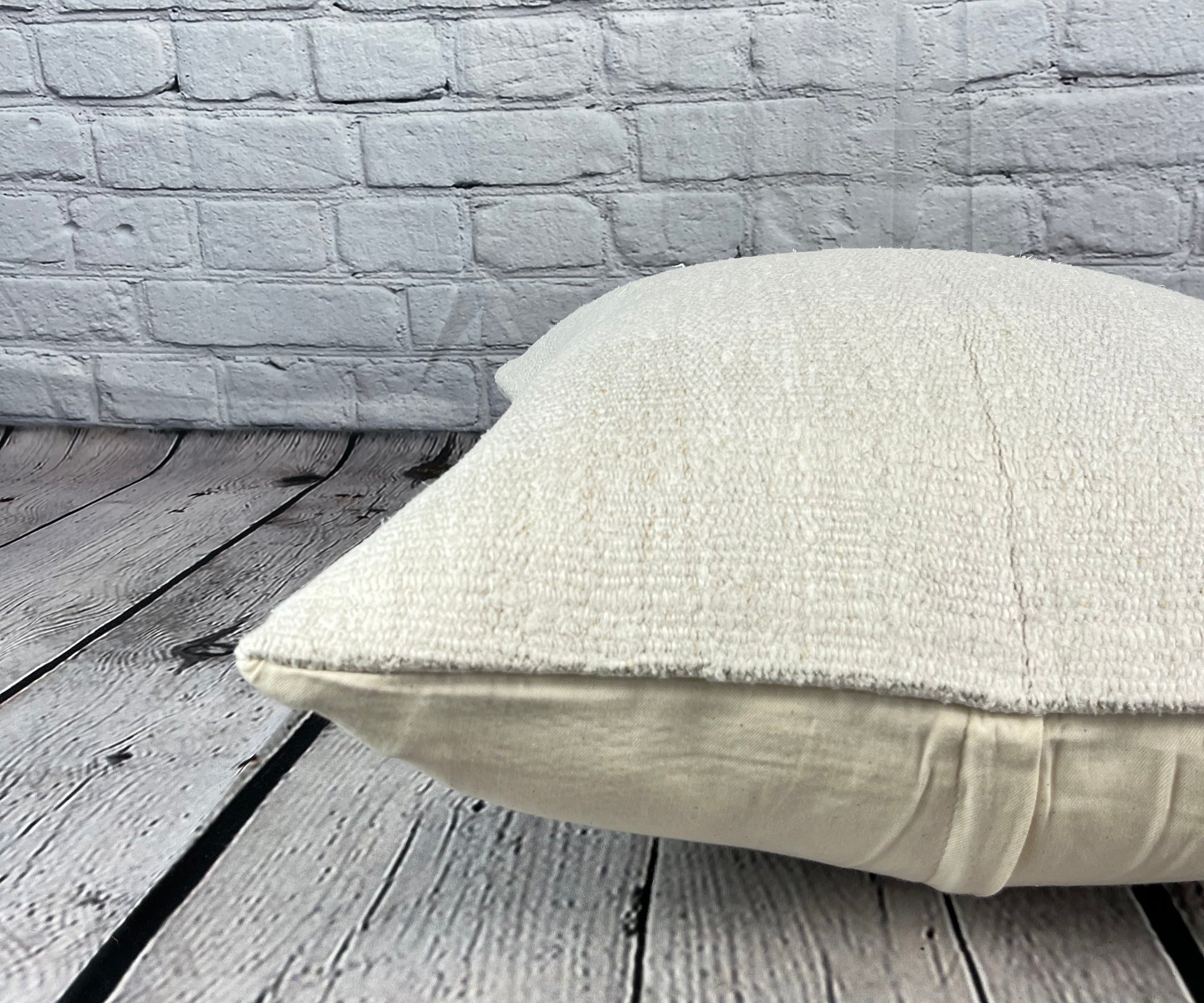 20 x 20 Hemp Pillow Turkish Cushion Natural Grayish White Pillow Cushion Cover #6581