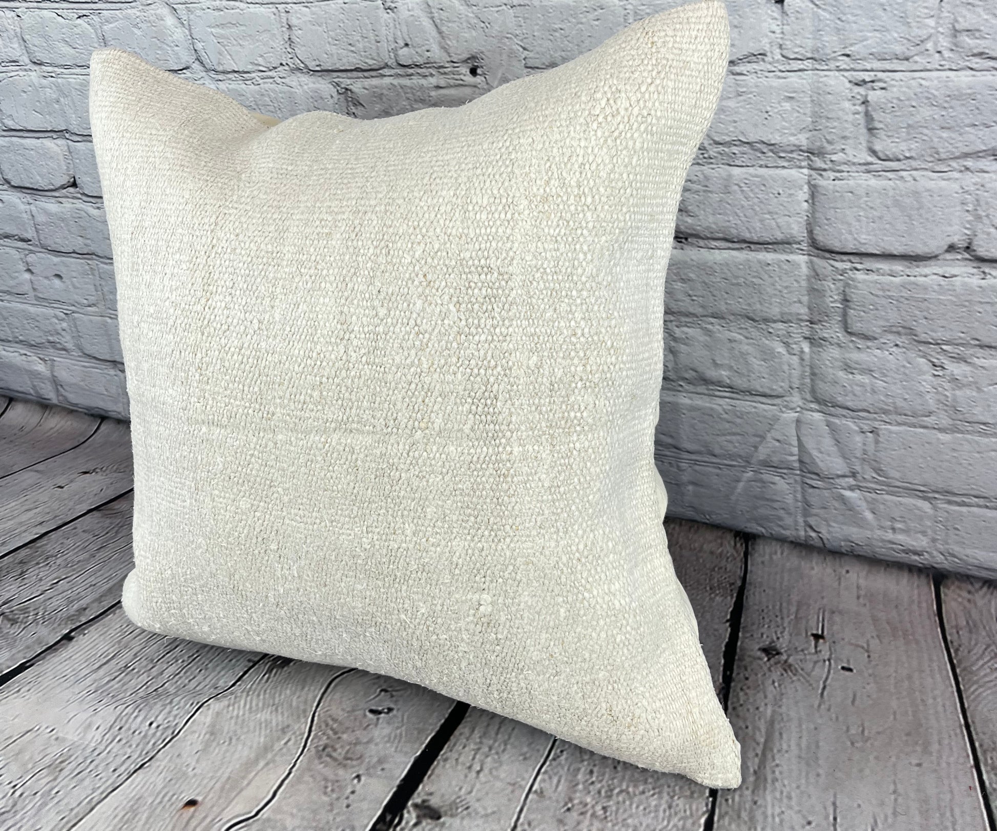20 x 20 Hemp Pillow Turkish Cushion Natural Grayish White Pillow Cushion Cover #6565