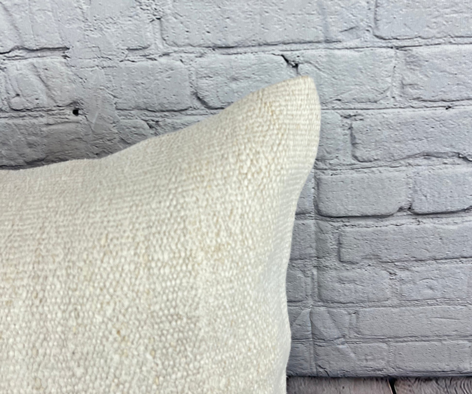 20 x 20 Hemp Pillow Turkish Cushion Natural Grayish White Pillow Cushion Cover #6563