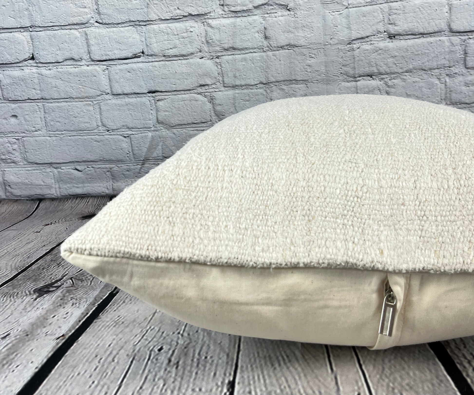 20 x 20 Hemp Pillow Turkish Cushion Natural Grayish White Pillow Cushion Cover #6563