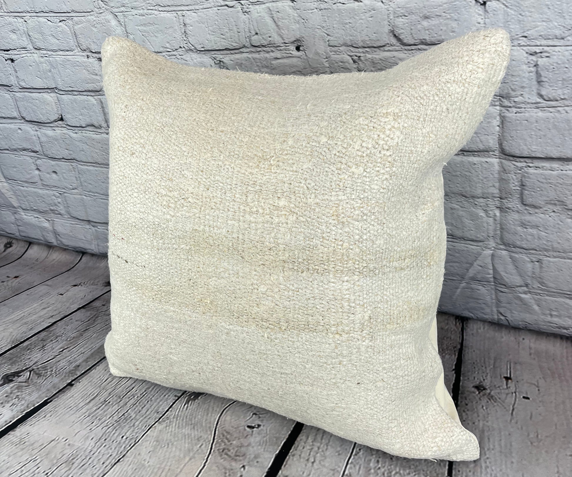 20 x 20 Hemp Pillow Turkish Cushion Natural Grayish White Pillow Cushion Cover #6567