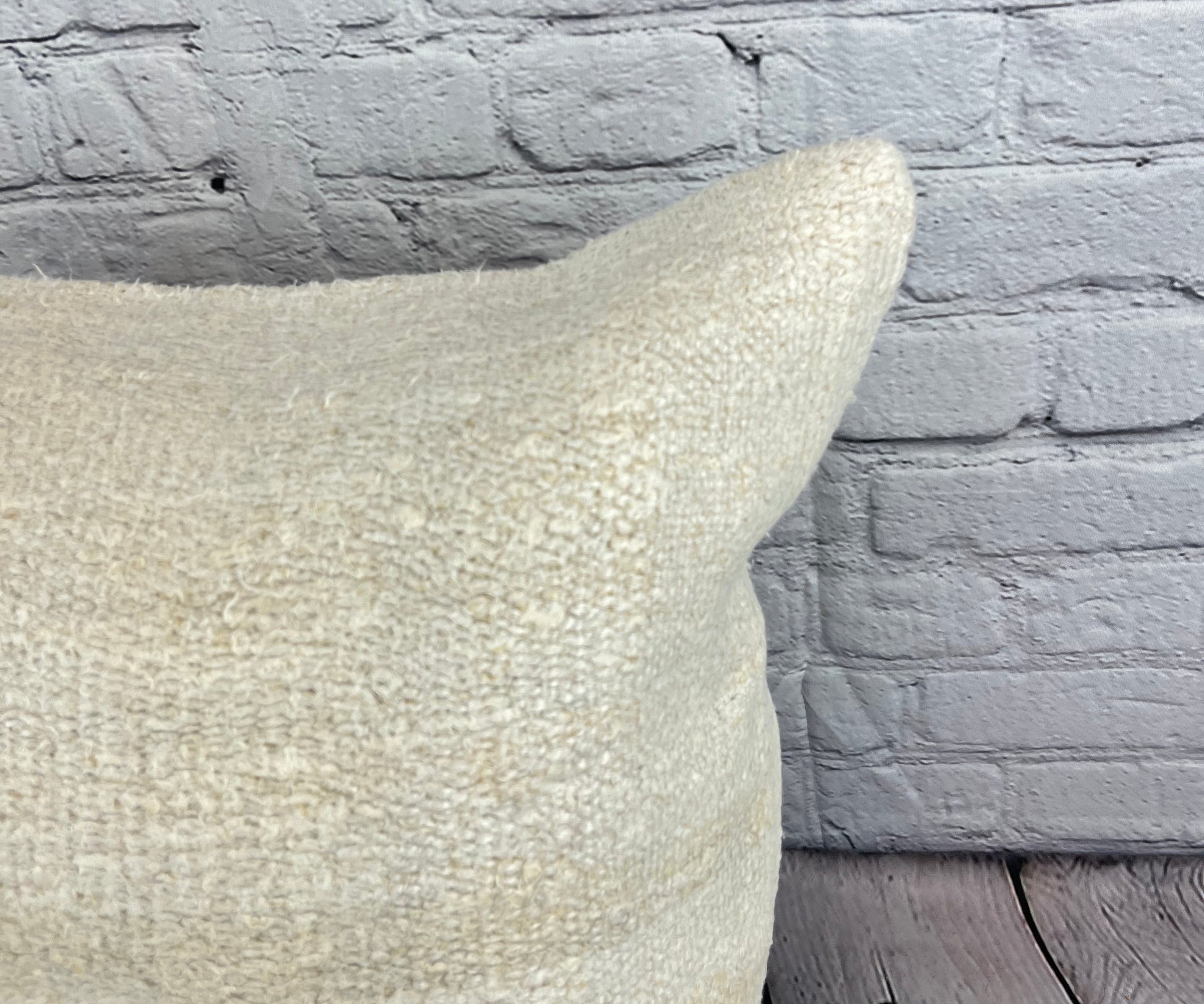20 x 20 Hemp Pillow Turkish Cushion Natural Grayish White Pillow Cushion Cover #6567