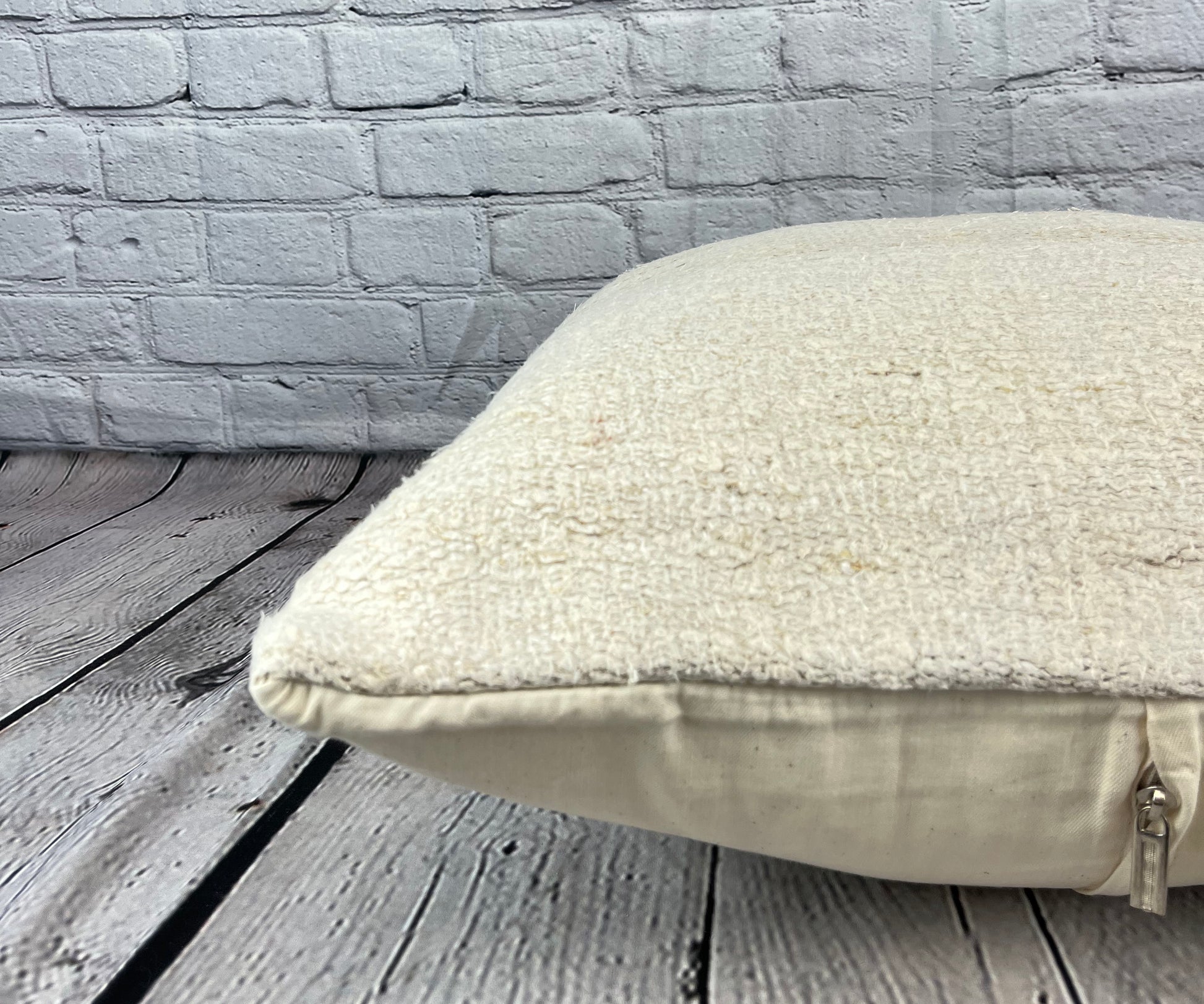 20 x 20 Hemp Pillow Turkish Cushion Natural Grayish White Pillow Cushion Cover #6567