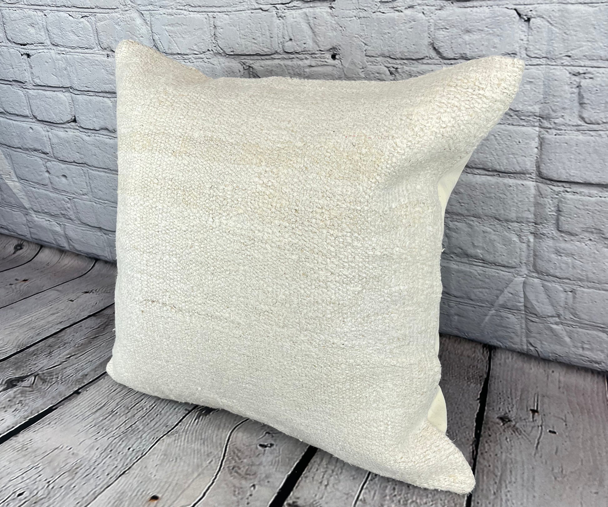 20 x 20 Hemp Pillow Turkish Cushion Natural Grayish White Pillow Cushion Cover #6568