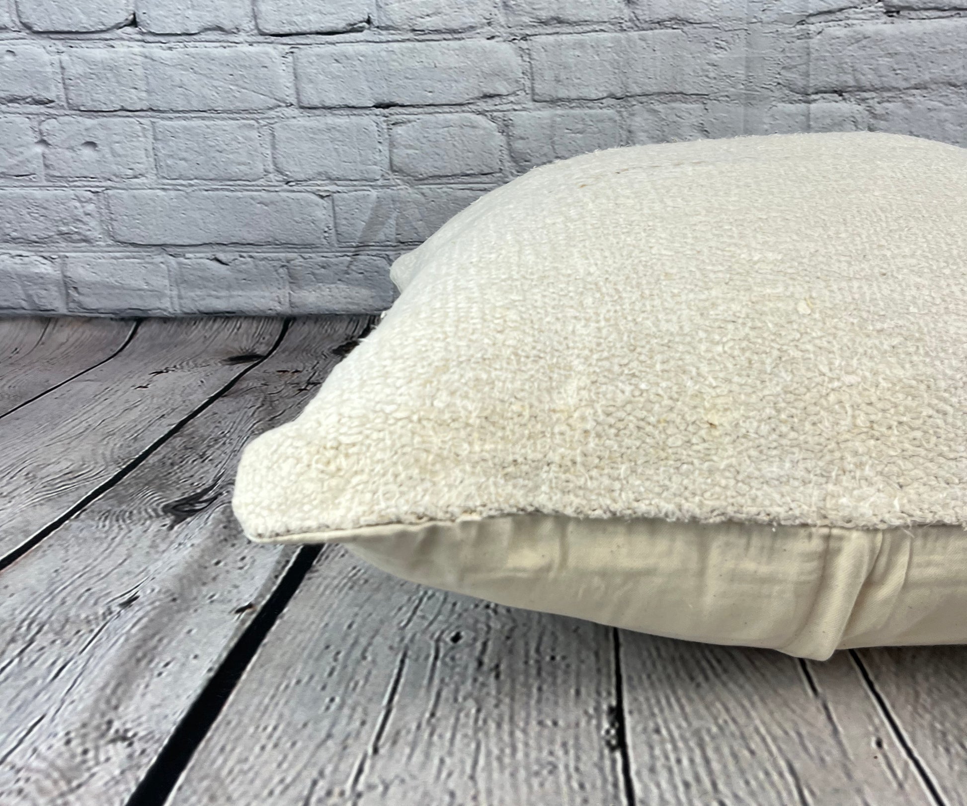 20 x 20 Hemp Pillow Turkish Cushion Natural Grayish White Pillow Cushion Cover #6568