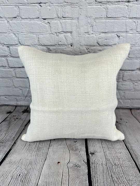 20 x 20 Hemp Pillow Turkish Cushion Natural Grayish White Pillow Cushion Cover #6573