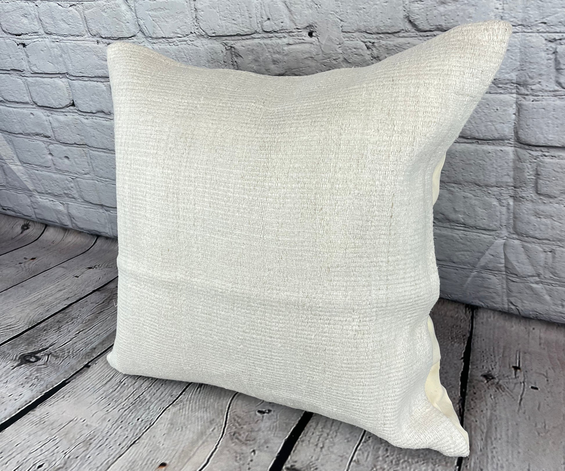 20 x 20 Hemp Pillow Turkish Cushion Natural Grayish White Pillow Cushion Cover #6573